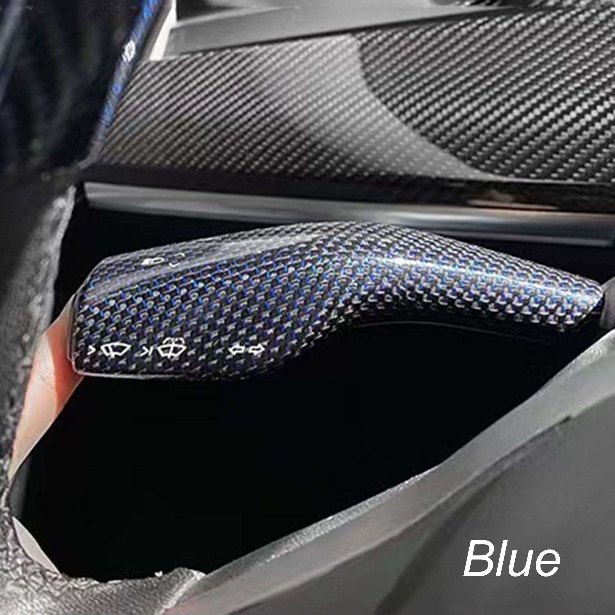 Premium Carbon Fiber Gear Stalk Covers for Tesla Model 3 & Model Y – Durable Scratch Protection & Custom Styling – Enhance Interior Luxury & Protection for Daily Driving & Road Trips