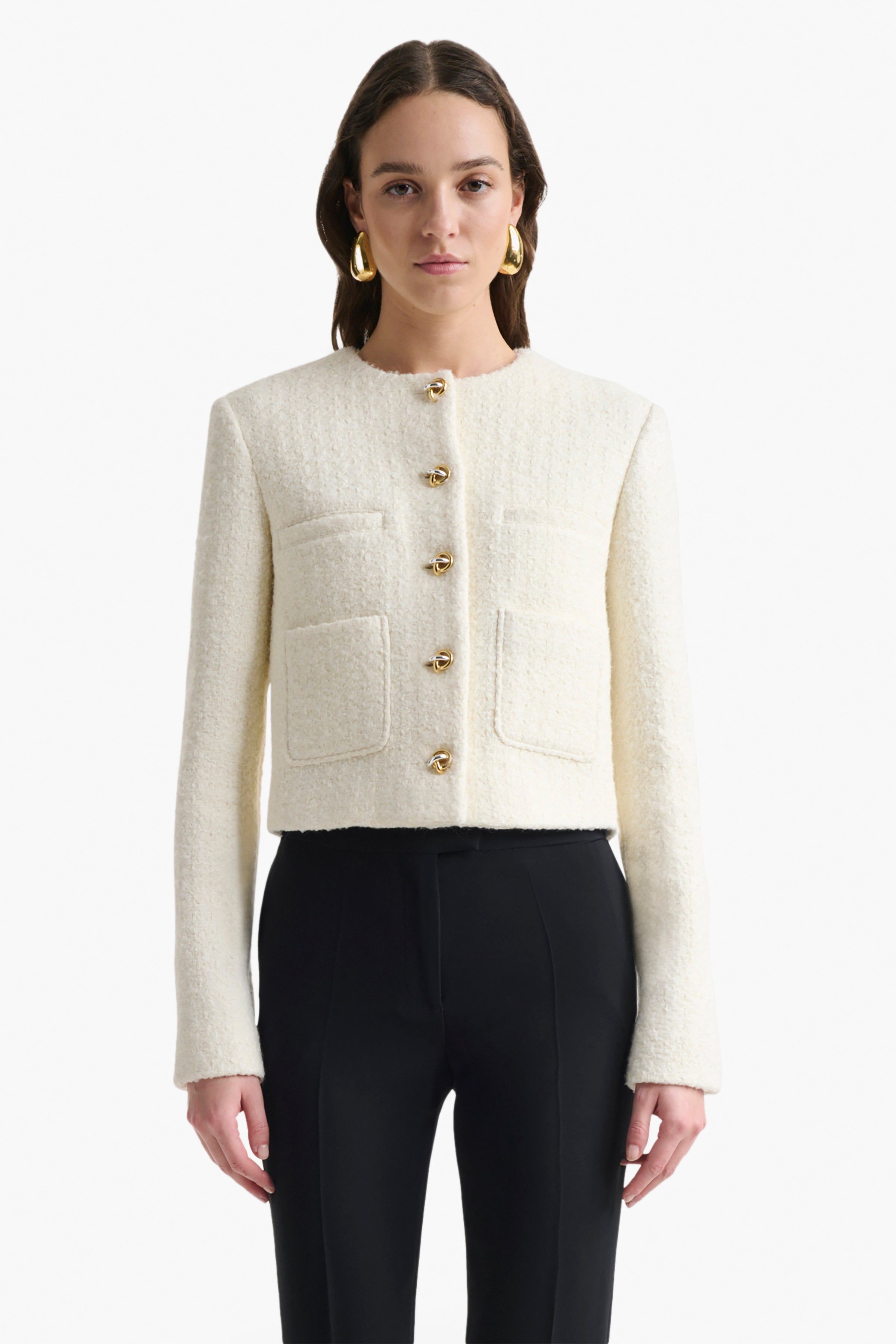 Women's Ivory Beanie Jacket - Cozy Winter Knit Hat with Fleece Lining for Outdoor Activities, Skiing, and Snowboarding