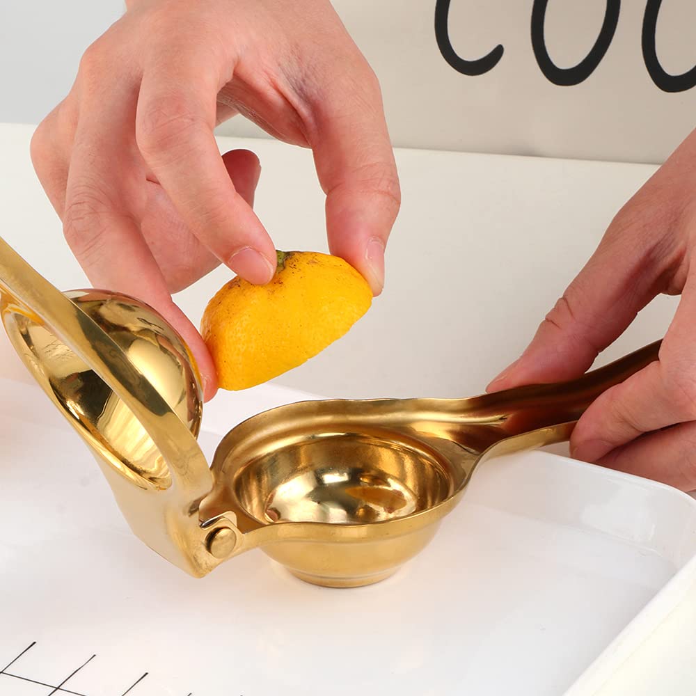 Premium Stainless Steel Lemon Squeezer - Heavy Duty Citrus Juicer & Manual Fruit Press for Lime, Orange, Grapefruit - Max Juice Extraction (Silver) - Perfect for Cocktails, Baking & Healthy Juicing at Home
