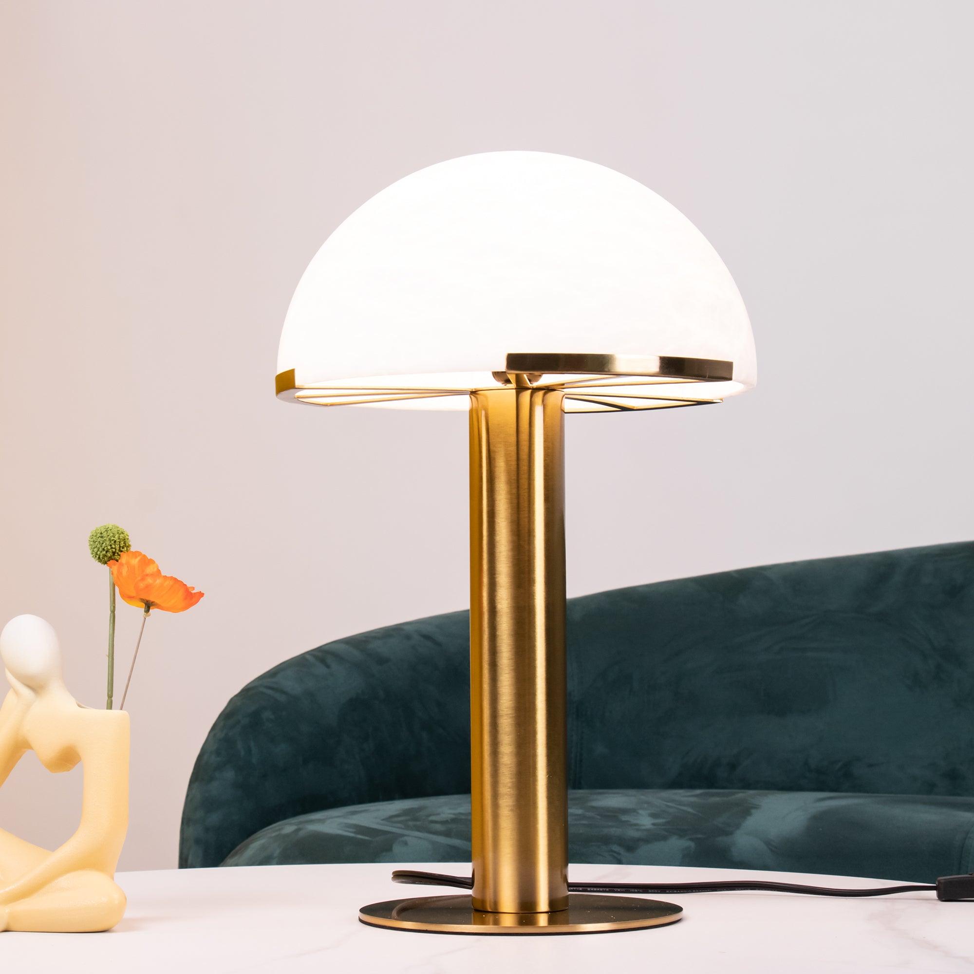 Elegant Alabaster Table Lamp - Modern Home Decor for Living Room, Bedroom & Office - Soft Ambient Lighting for Relaxation & Reading