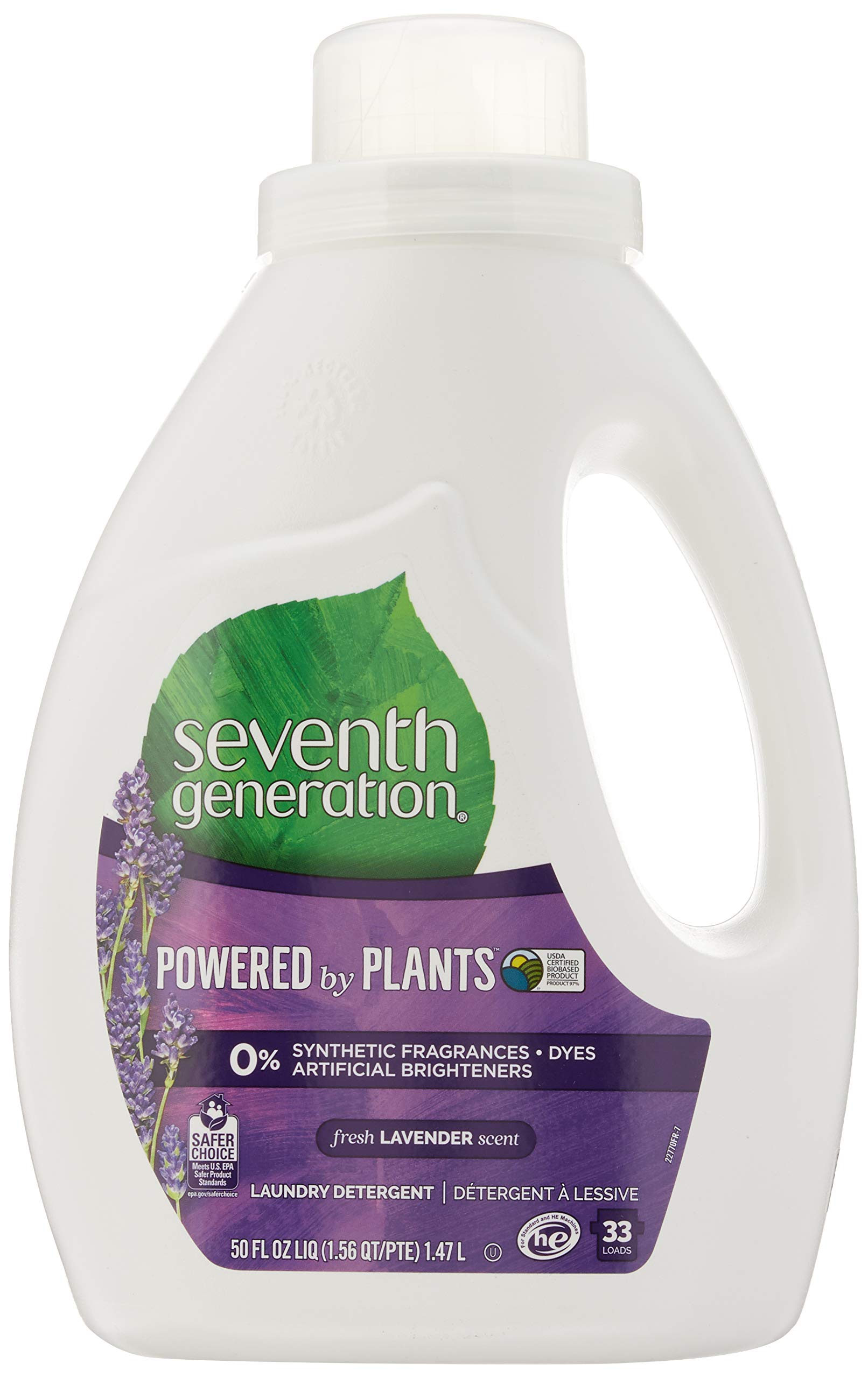 Seventh Generation Laundry Detergent Concentrate - Blue Eucalyptus & Lavender Scent, 50 oz (6-Pack) | Eco-Friendly, Hypoallergenic for Sensitive Skin | Perfect for Families, Babies & Sustainable Living