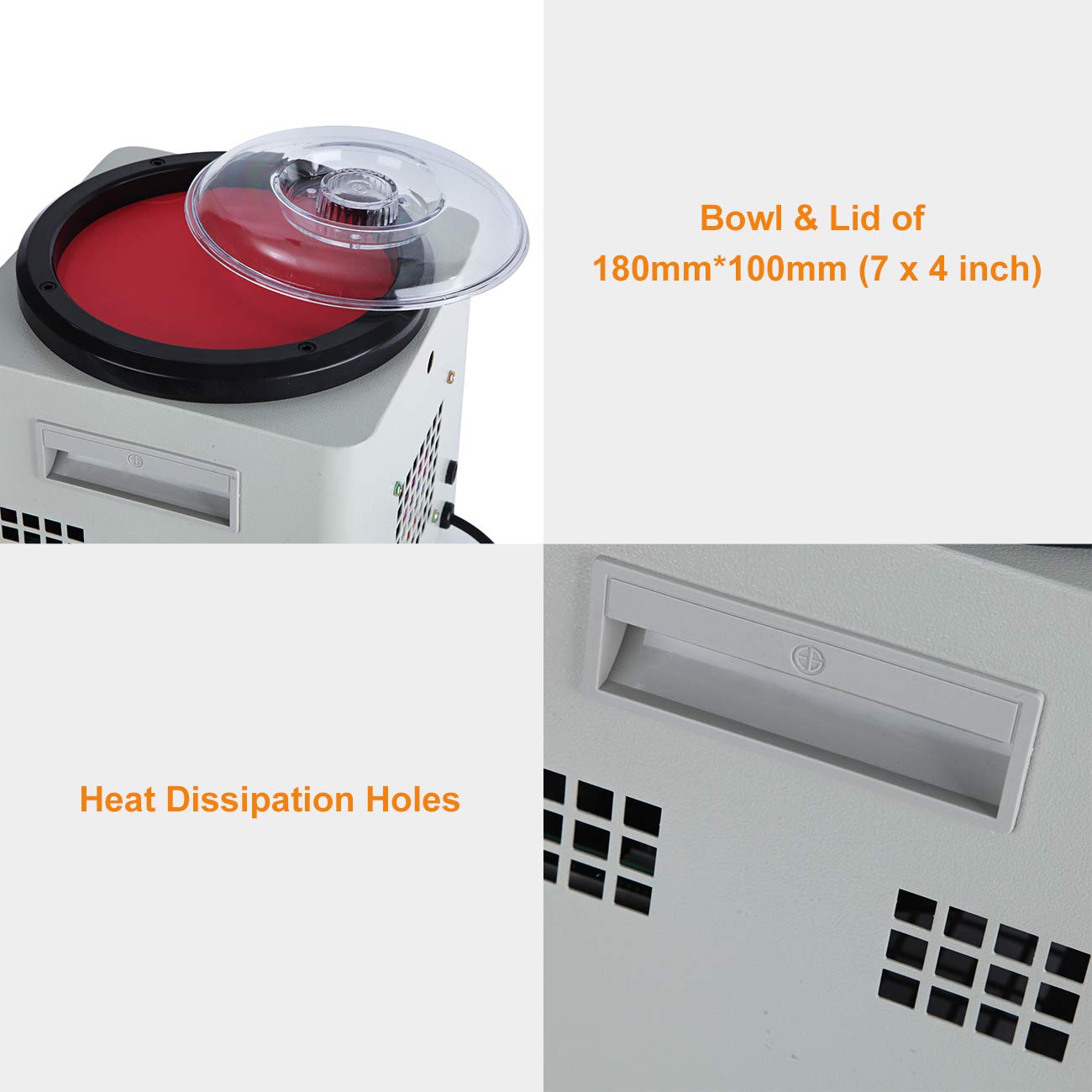 BEAMNOVA Magnetic Tumbler Jewelry Polisher Machine - 180mm Bowl with Lid, 2000 RPM, 1-60 Minute Timer, Unidirectional/Bidirectional Rotation - Perfect for Jewelry Making, Metal Polishing & DIY Crafts