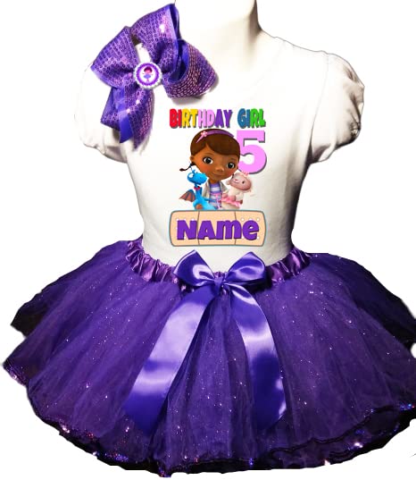 Personalized 5th Birthday Outfit for Girls - Purple Tutu Dress & Matching Shirt - Fast Shipping | Perfect for Birthday Parties, Photo Shoots & Special Celebrations