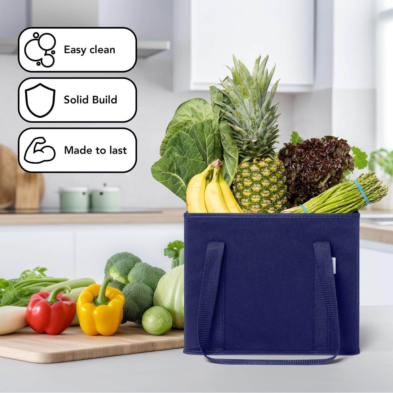 Eco-Friendly Reusable Grocery Bags - Durable Shopping Totes for Groceries, Produce & Market Trips - Perfect for Supermarkets, Farmers Markets & Zero Waste Lifestyle