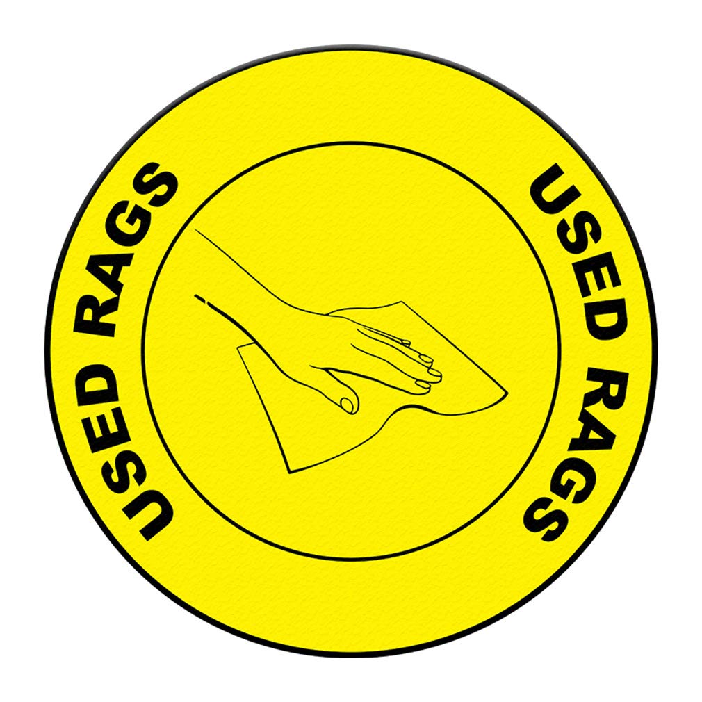 Used Yellow Anti-Slip Round Floor Decals - 36Inch Industrial Safety Signs for Business & Warehouse (Non-Slip Floor Marking Stickers for Work Areas, Factories, Garages)