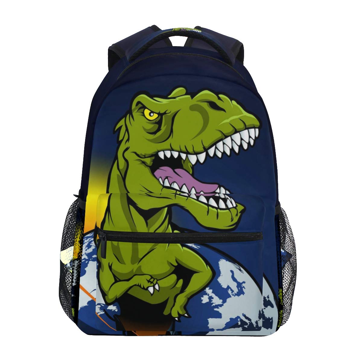 Dinosaur Planet Themed School Backpack - Travel Rucksack Book Bag & Laptop Backpack for College, Work & Casual Use | Lightweight Durable Daypack for Students & Professionals | Perfect for School, Office, Travel & Outdoor Adventures