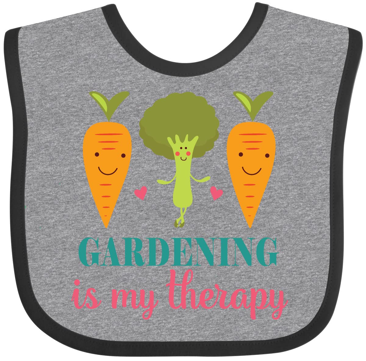Inktastic Gardening Is My Therapy Baby Bib - Cute Organic Cotton Drool Bib for Babies & Toddlers - Perfect for Feeding, Playtime & Outdoor Activities