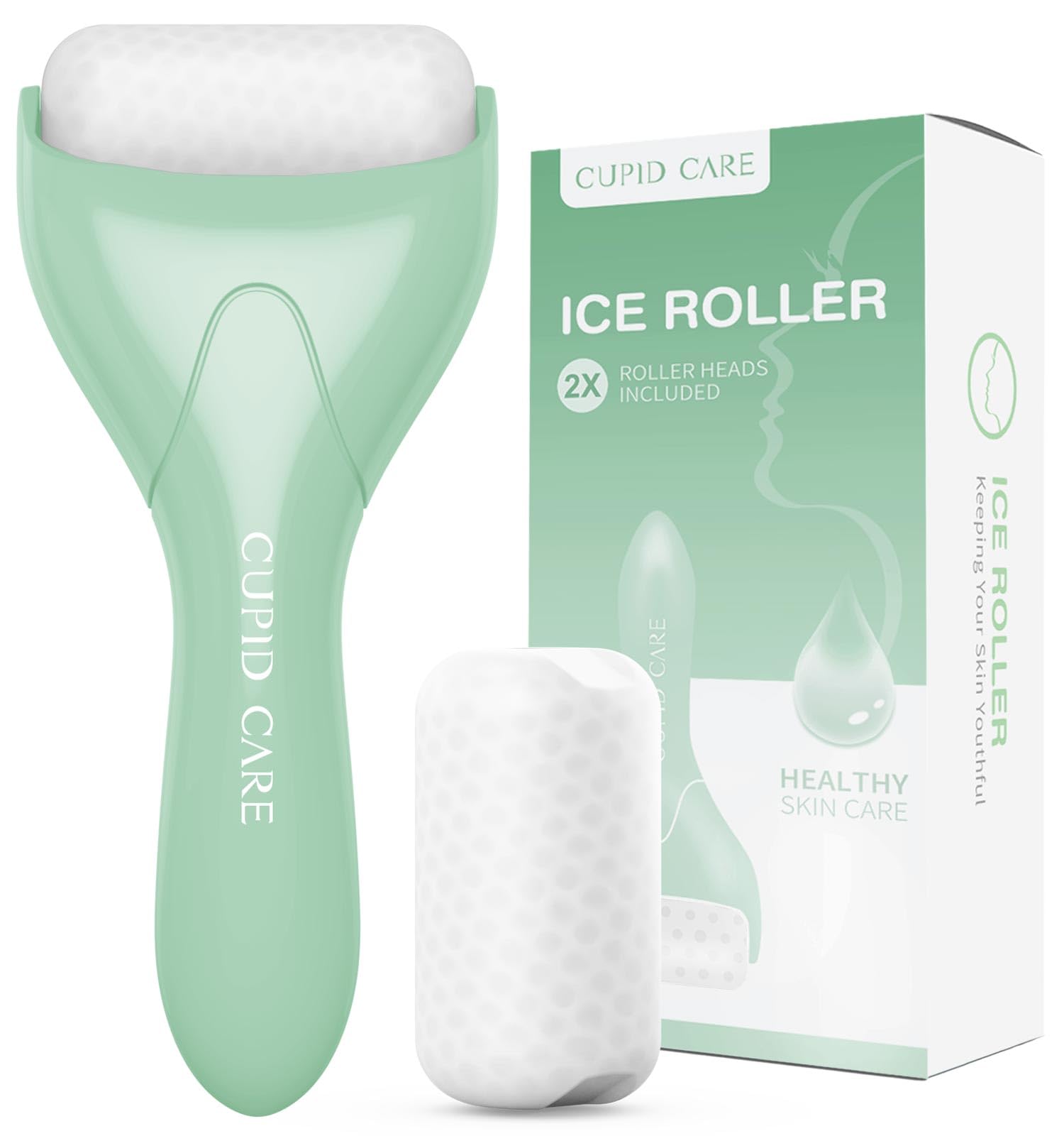 **Ice Roller for Face & Eye – 2-Pack Cooling Face Massager for Puffiness & Wrinkles Relief, Self-Care Skin Therapy, Perfect Gift for Women & Men (Green) – Use for Morning Routine, Post-Workout Recovery & Spa Relaxation**