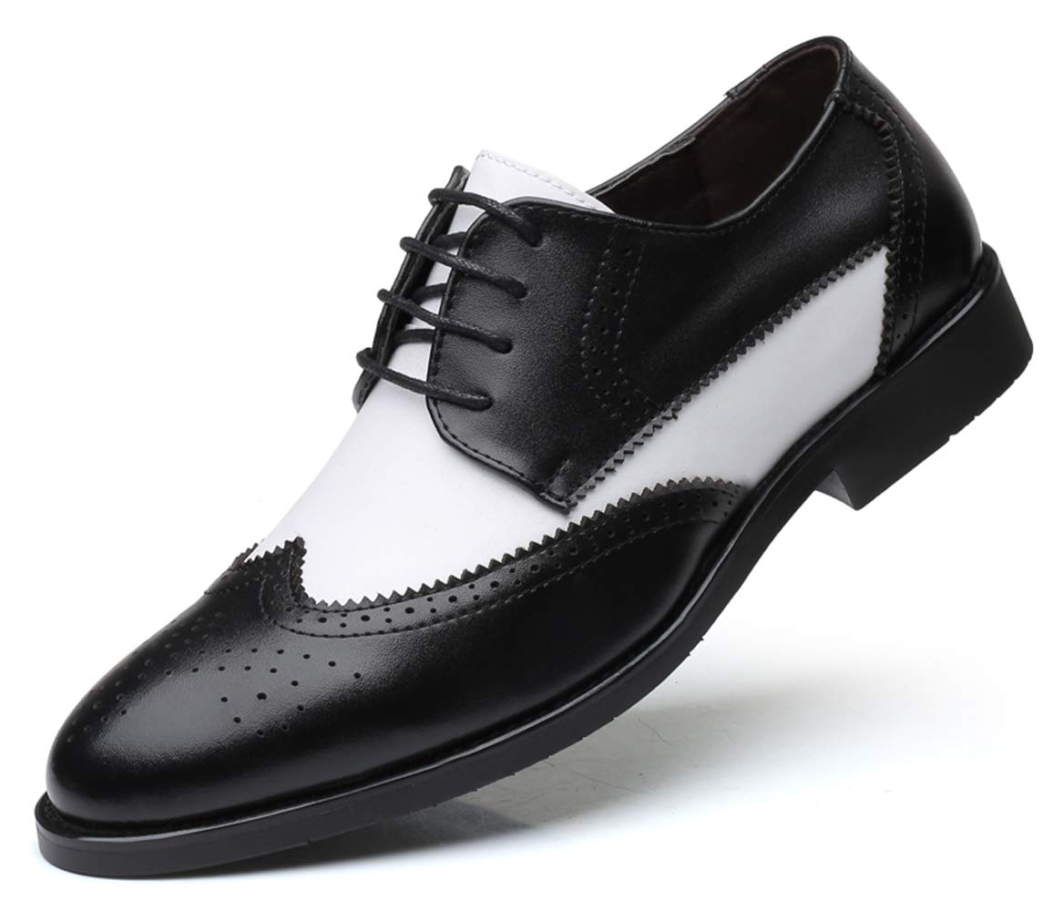 Santimon Men's Wingtip Oxford Dress Shoes - Classic Modern Formal Lace Up Shoes for Business, Wedding & Office Wear