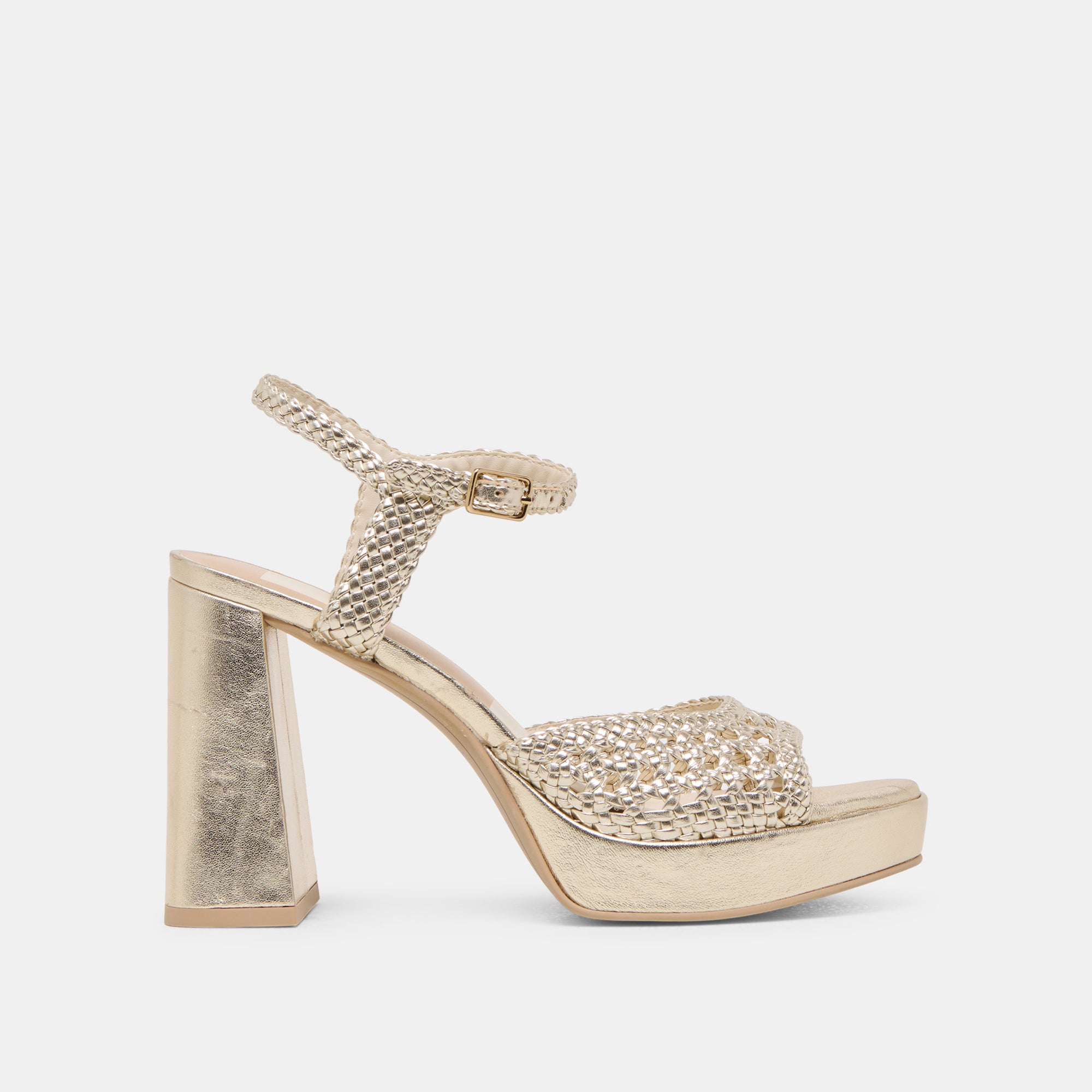 Peyten Heels Light Gold Woven Stella - Women's Fashion High Heel Sandals for Parties, Weddings & Evening Events | Comfortable & Stylish Footwear