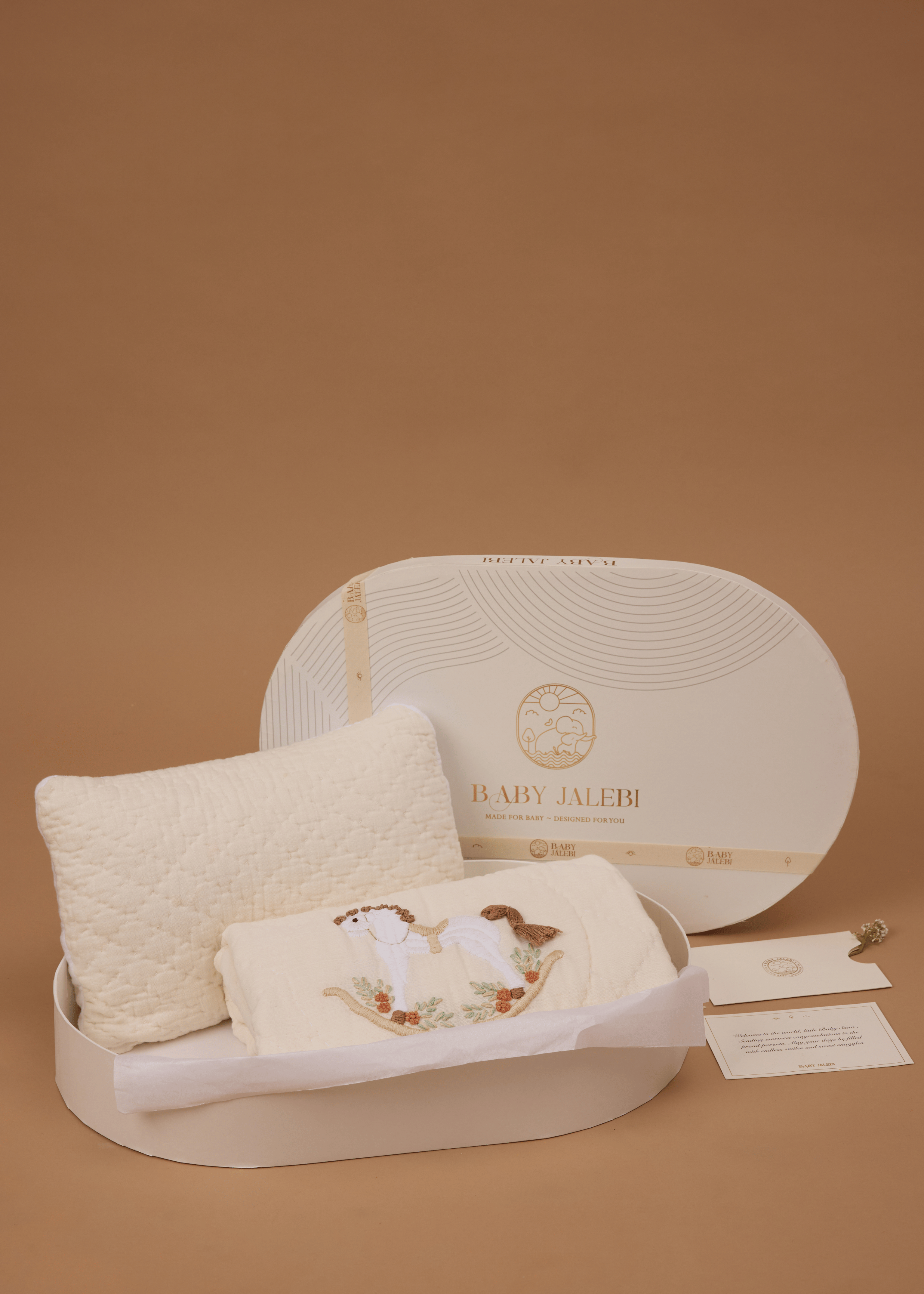 **Premium Baby Rocking Horse Blanket & Pillow Gift Set – Soft Nursery Essentials for Newborns & Infants – Perfect for Crib, Stroller, and Photo Shoots**