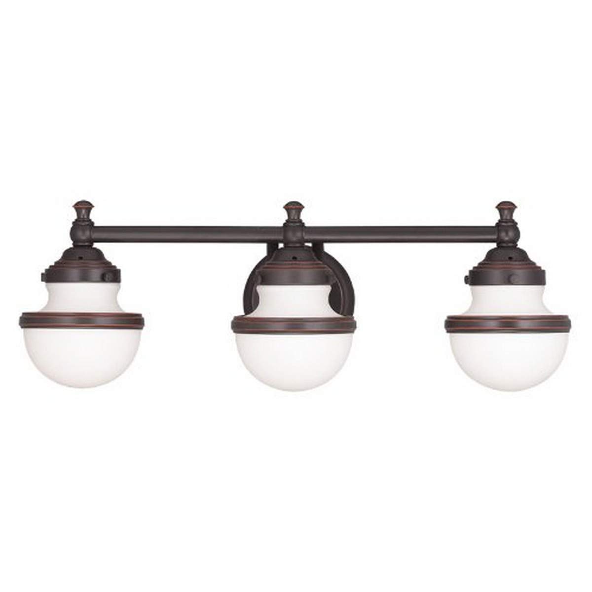 Livex Lighting 5713-67 Oldwick 3-Light Bathroom Vanity Light Fixture in Olde Bronze - Perfect for Bathroom, Powder Room, and Spa Decor