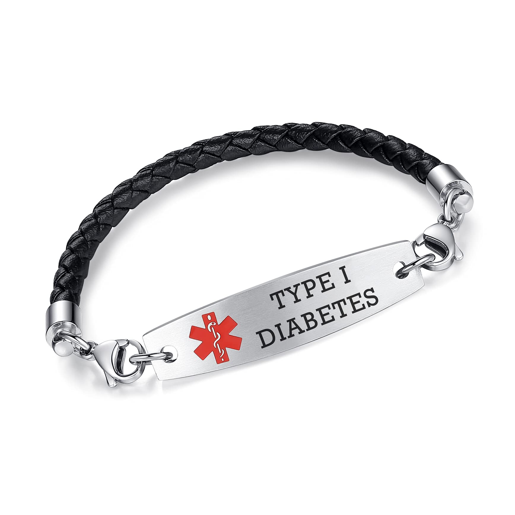 LinnaLove Adjustable Medical ID Bracelet for Men & Women - Free Engraving, Hypoallergenic Stainless Steel - Perfect for Diabetes, Allergies & Emergency Medical Info
