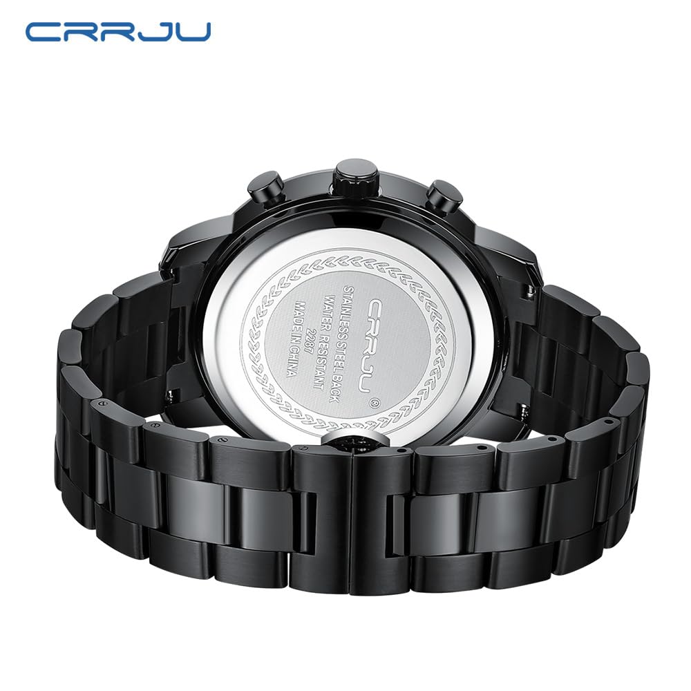 Luxury Men's Stainless Steel Waterproof Chronograph Business Watch - Analog Quartz Wristwatch with Calendar - Perfect for Office, Formal Events & Everyday Wear