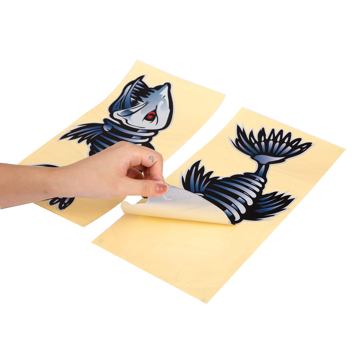 MOOCY Shark Teeth Decals - 2Pcs Waterproof PVC Stickers for Kayak, Canoe, Fishing Boat, Car & Truck Decoration | Durable Vinyl Graphics for Outdoor Adventures & Vehicle Customization