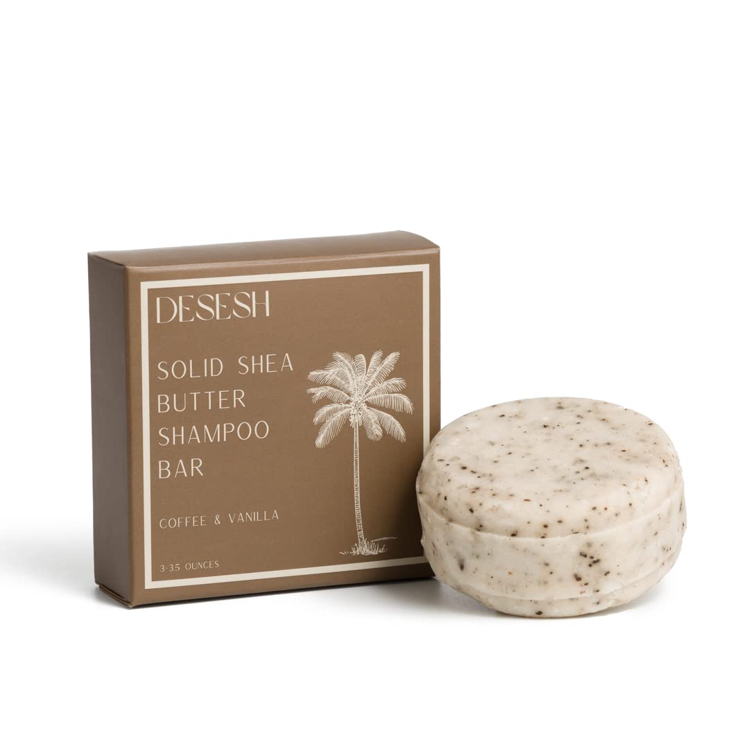 US-Made Shea Butter XL Solid Shampoo Bar - Natural, Vegan & Cruelty-Free for All Hair Types | Plastic-Free, Handcrafted Coffee & Vanilla Scent | Perfect for Travel, Camping & Eco-Friendly Hair Care