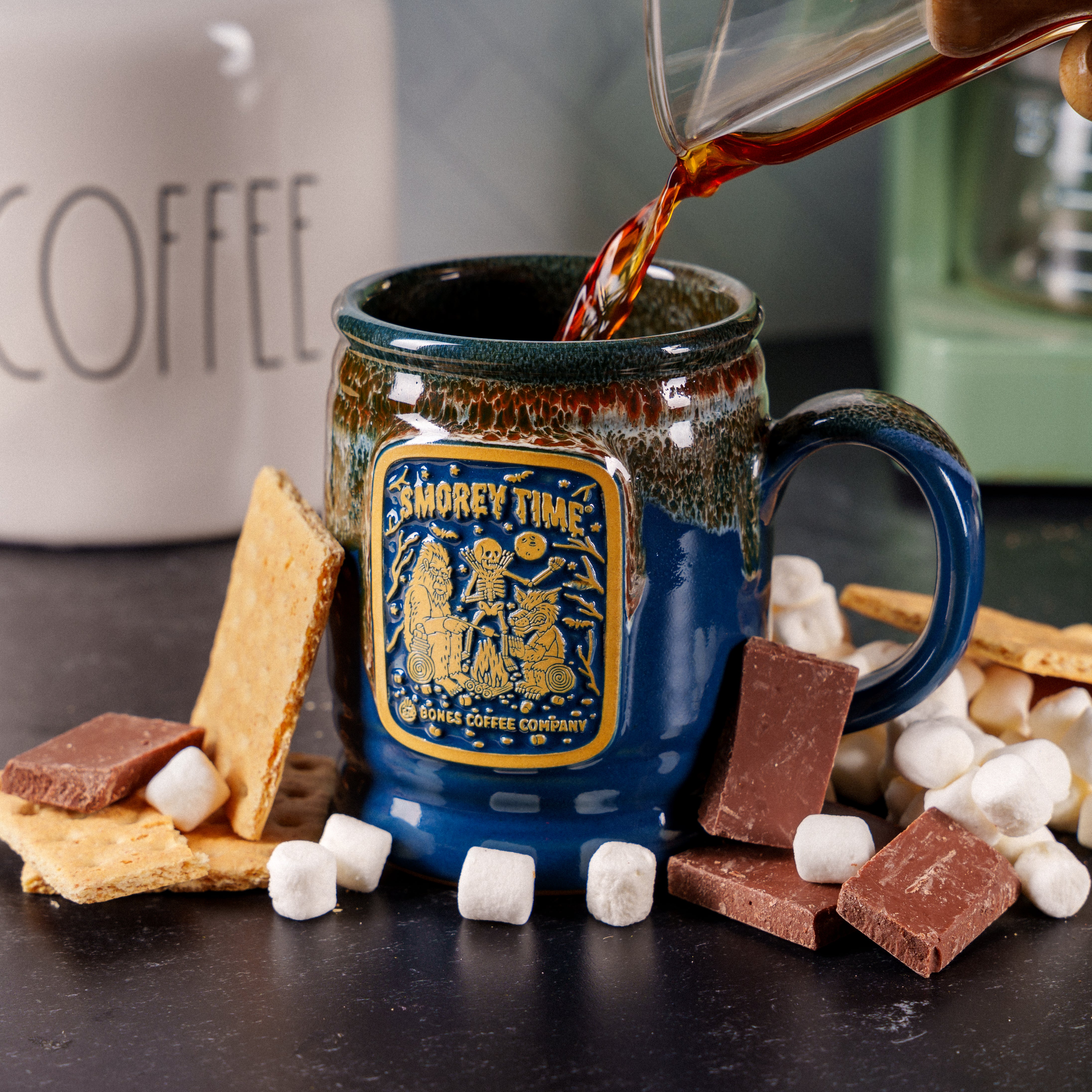 Handmade S'morey Time Ceramic Mug - Perfect for Coffee, Tea & Hot Chocolate - Cozy Campfire & Home Use