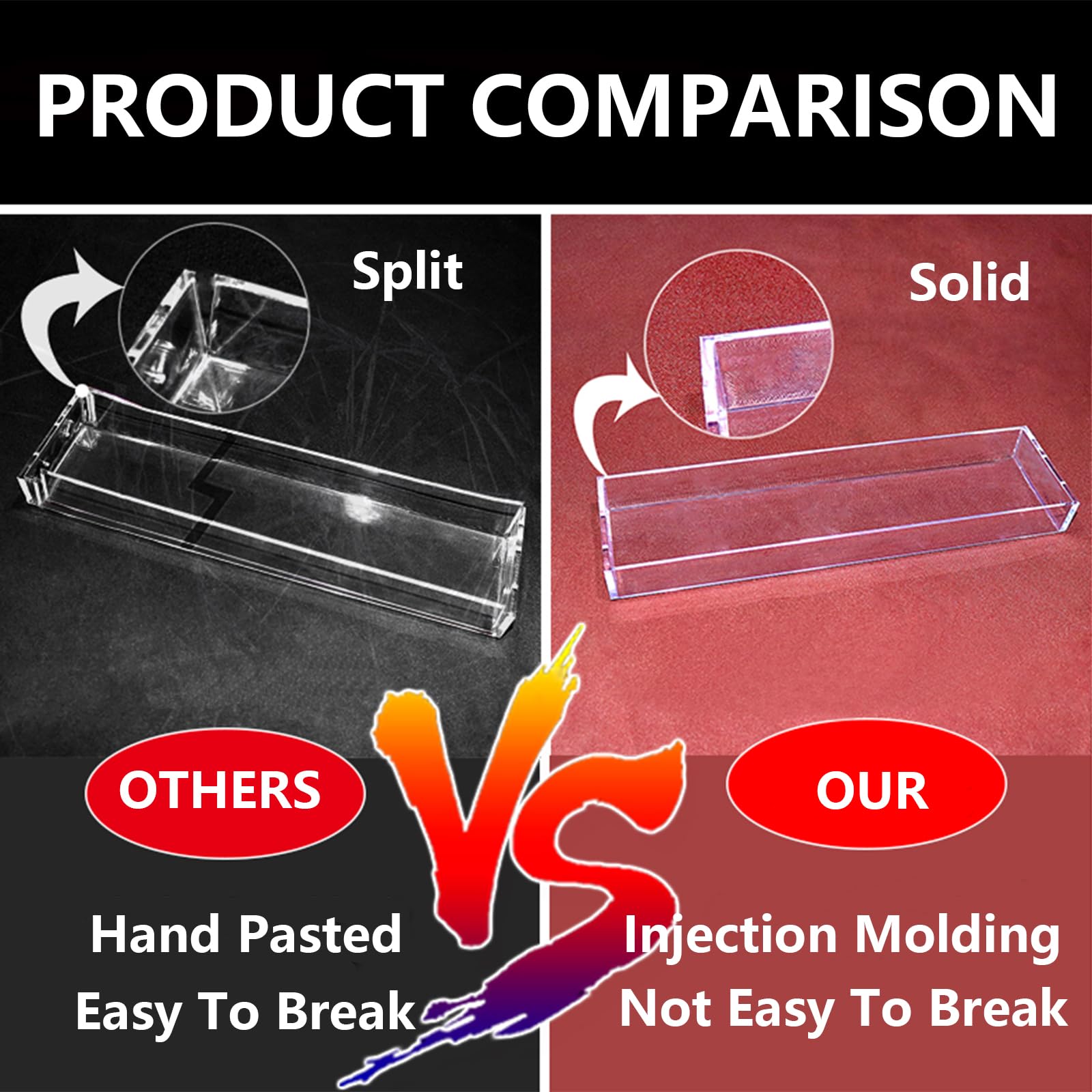 5-Tier Wall Mounted Clear Acrylic Cigarette Display Rack - 14 Column Auto-Pusher Shelf for Retail Stores & Smoke Shops | Convenient Cigarette Organization & Merchandising Solution