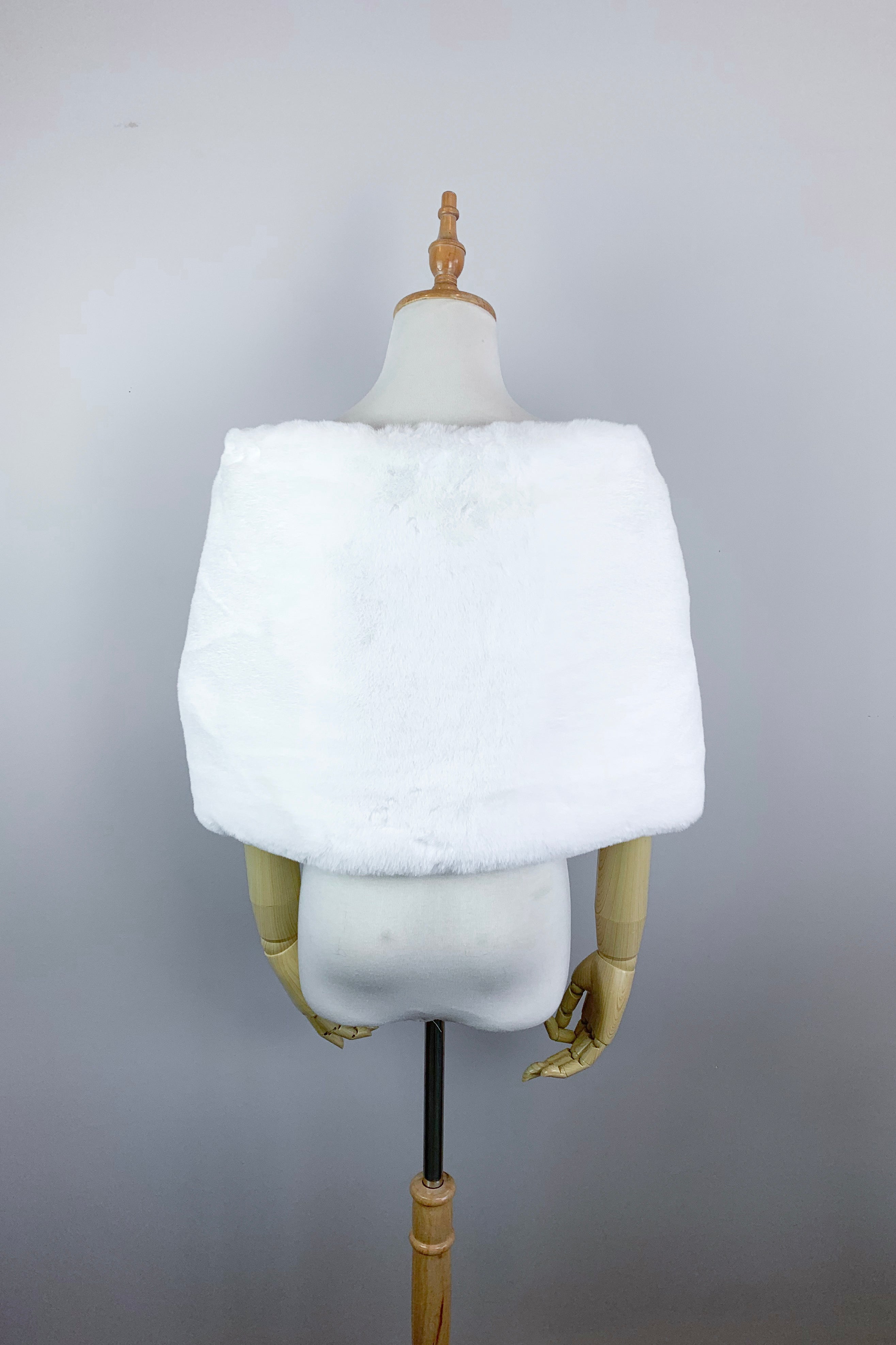 Elegant White Faux Fur Bridal Cape - Audrey Wht05 | Perfect for Winter Weddings, Photo Shoots & Formal Events