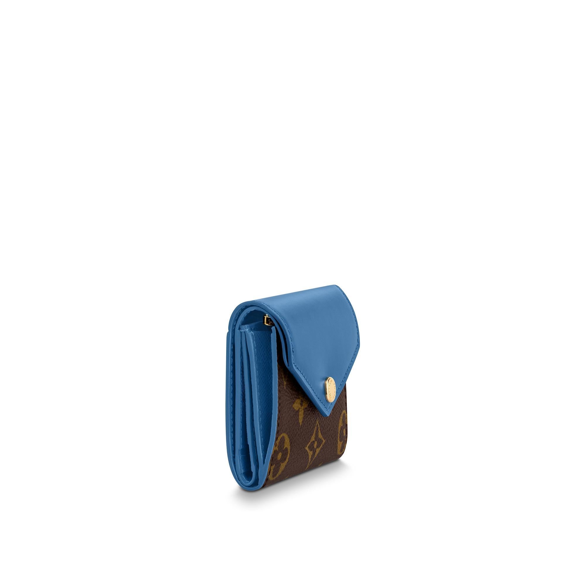 Authentic Louis Vuitton Zoé Wallet in Monogram Bleu Jean Leather - Compact & Stylish for Everyday Use, Travel & Gift Giving