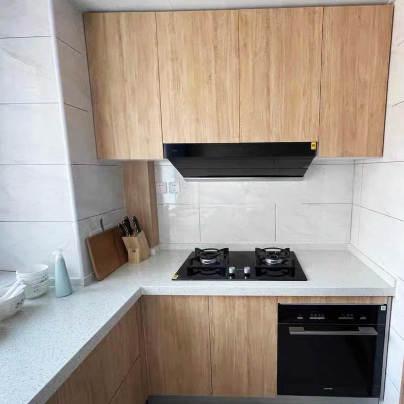 Self-Adhesive Waterproof Peel and Stick Wallpaper - Wood Grain Contact Paper for Kitchen Cabinets, Countertops, Furniture, Shelves - Oil-Proof Boeing Film (5m x 60cm) - Easy DIY Home Renovation & Decoration for Walls, Drawers, Tables