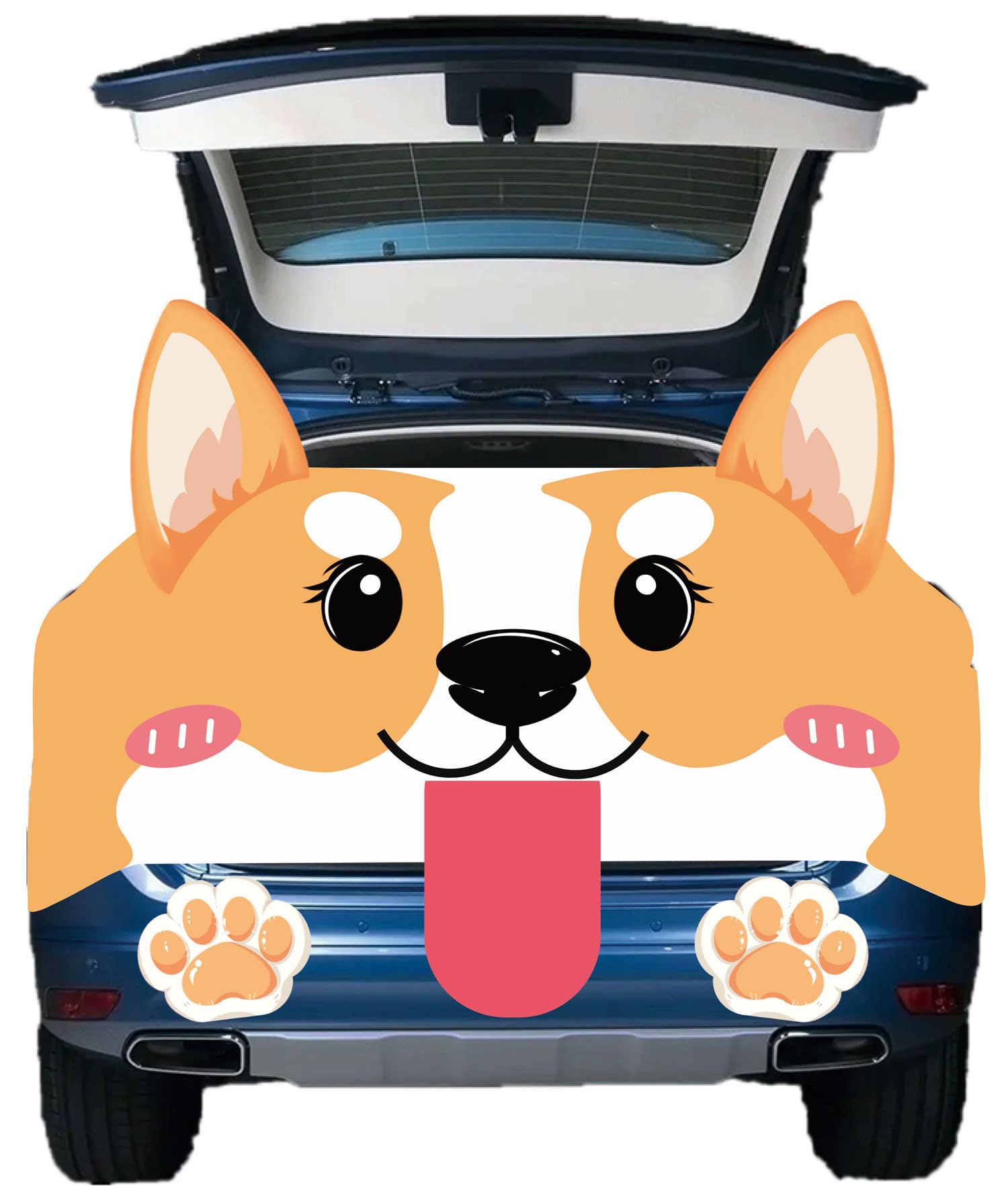 Corgi Halloween Car Decor Kit - Orange SUV Trunk or Treat Decorations for Dogs | Perfect for Halloween Parties, School Events & Neighborhood Trick-or-Treating