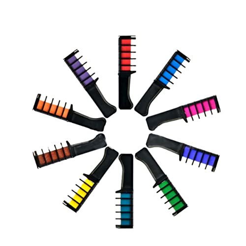 Washable Hair Chalk Comb - Temporary Hair Color Dye for Girls & Kids | 10-Color Set Disposable Hair Coloring Comb | Perfect for Parties, Halloween, Cosplay & Daily Fun Styling
