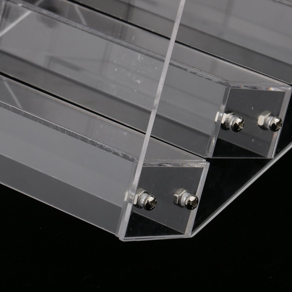 4-Tier Clear Acrylic Makeup Organizer - Nail Polish Display Stand & Storage Rack for Salon, Bathroom, or Vanity (Perfect for Cosmetics, Skincare & Jewelry Organization)
