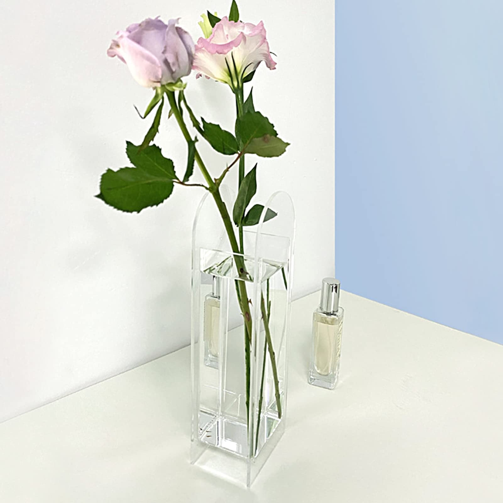 Nordic Style Acrylic Flower Vase - Light Yellow, 7.5
