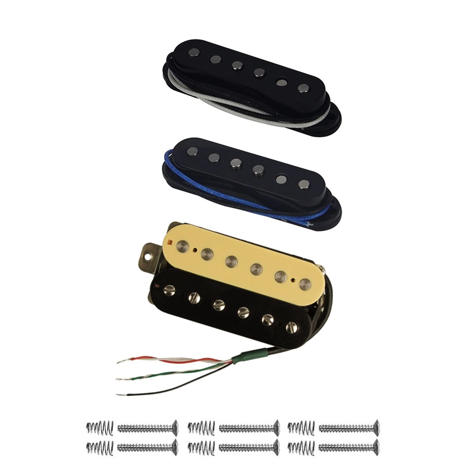 HSS Electric Guitar Pickup Set - Alnico 5 Humbucker & Single Coil Pickups for SSH Guitar Parts | Perfect for Rock, Blues & Metal Music Performance & Recording