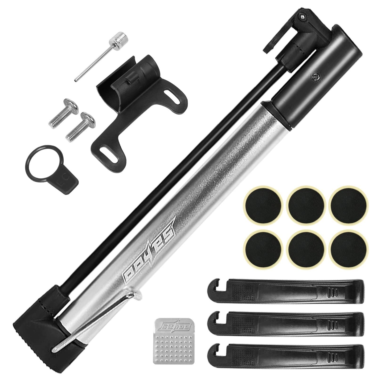 Portable Mini Bike Pump with Tire Repair Kit - High Pressure Bicycle Pump & Emergency Repair Tools for Mountain Bikes, Road Bikes & Commuting - Perfect for On-the-Go Flat Tire Fixes & Bike Maintenance