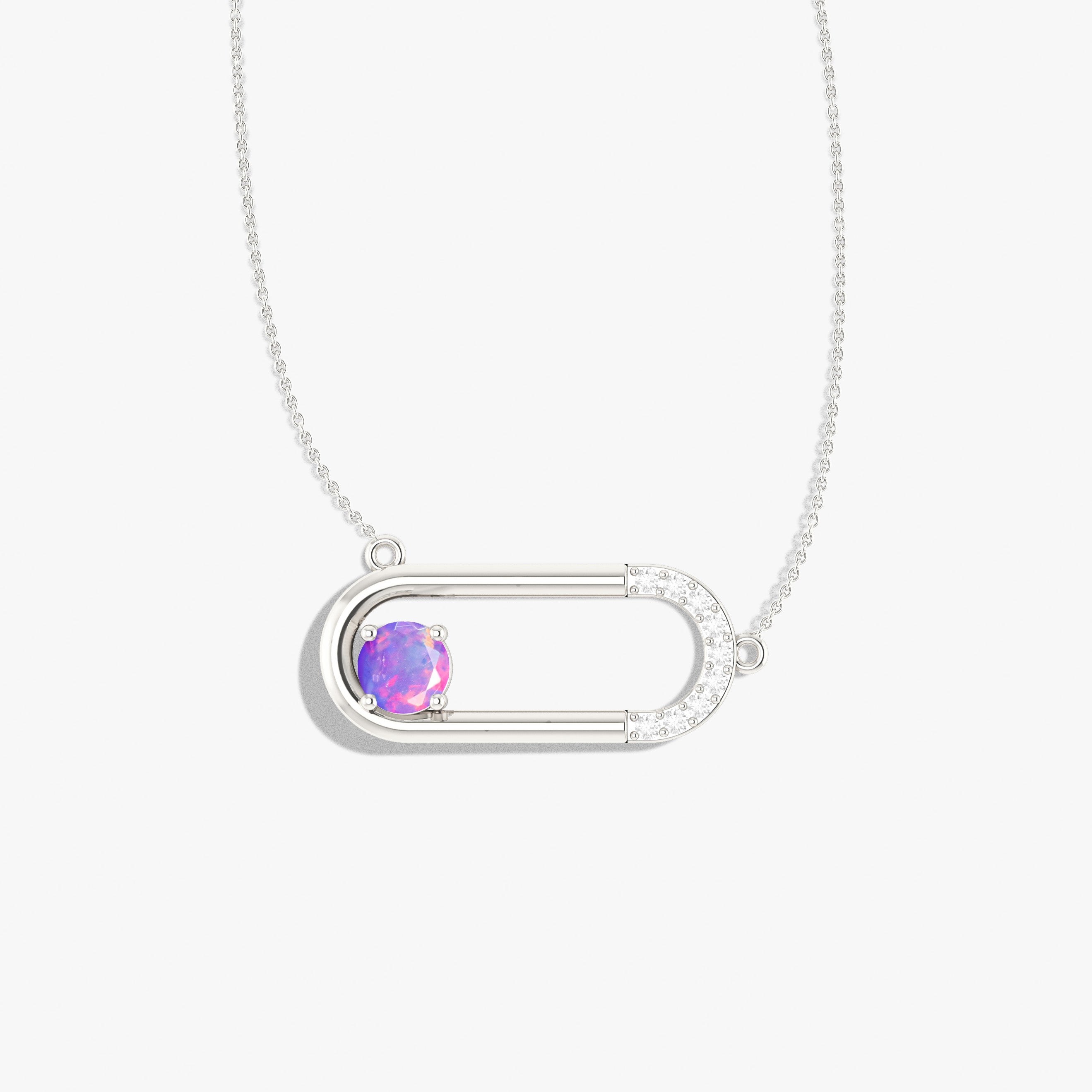 Black Fire Round Ethiopian Opal Pendant Necklace – Elegant Handmade Jewelry for Women, Perfect for Weddings, Parties & Gifts
