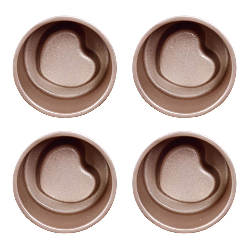 4-Piece Heart-Shaped Carbon Steel Layer Cake Molds for DIY Baking - Perfect for Wedding, Birthday, and Anniversary Cakes - Durable & Reusable Household Baking Tools