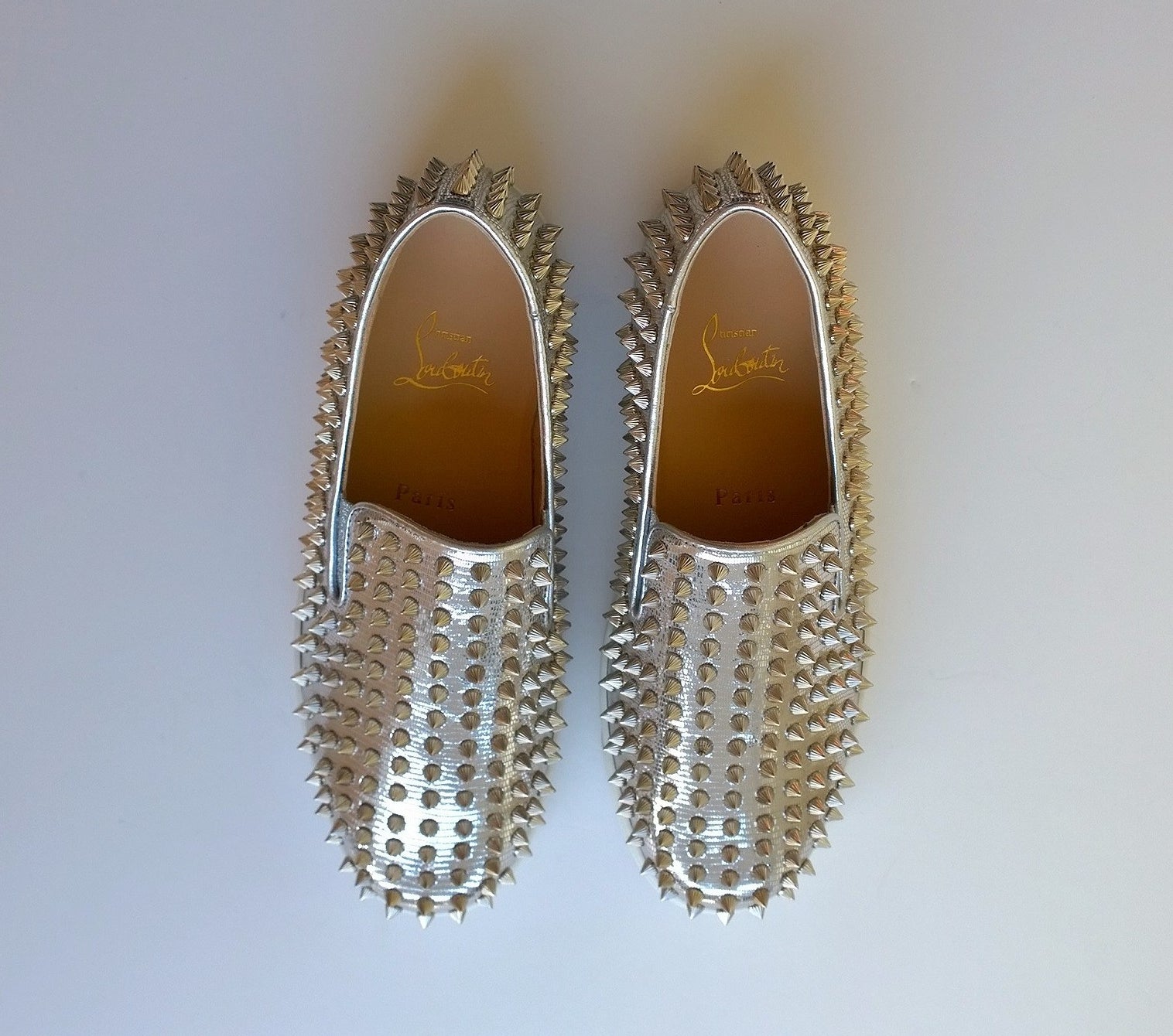 Christian Louboutin Roller Boat Studs Sneakers - Silver Spikes - Brand New in Box - Perfect for Casual Wear & Night Out