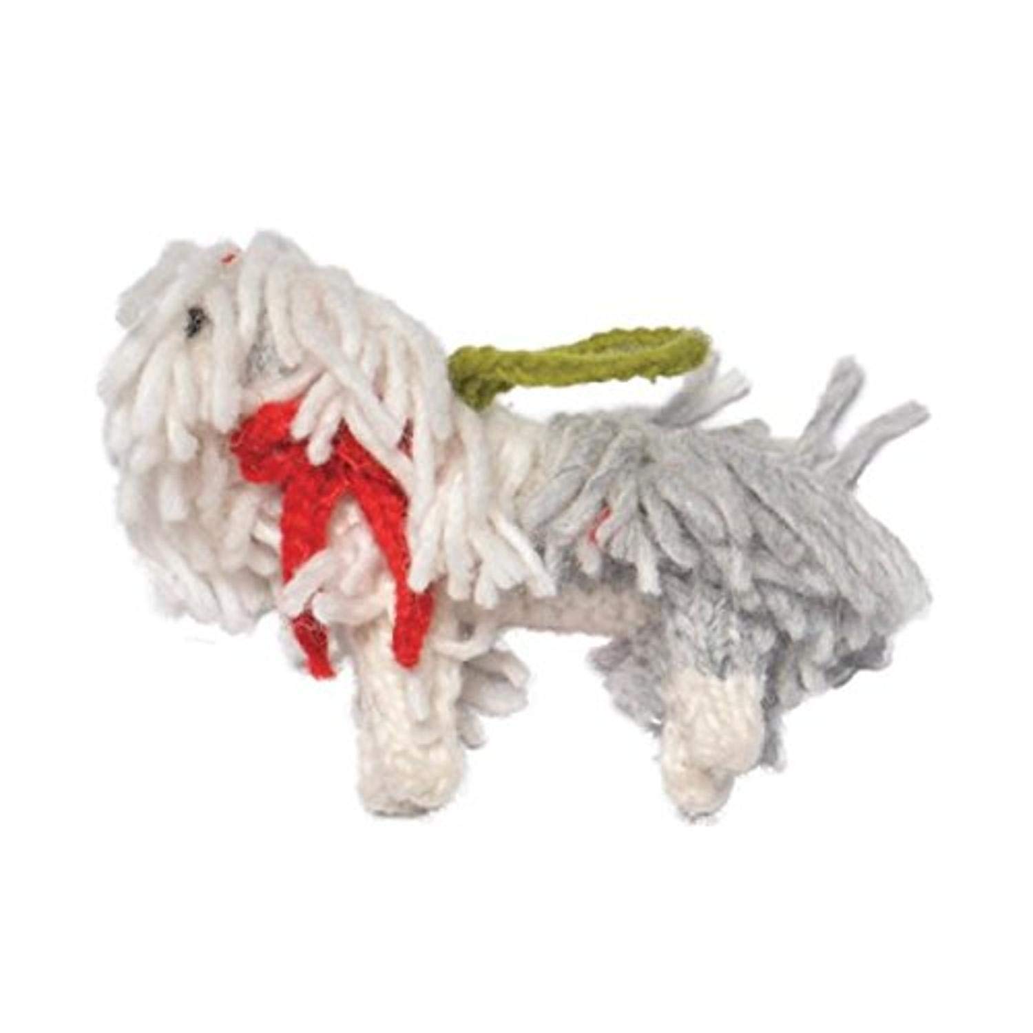 Chilly Dog Sheepdog Figurine - Handcrafted Ceramic Dog Statue for Home Decor, Gift for Dog Lovers | Perfect for Shelf Display, Office Desk, or Christmas Tree Ornament