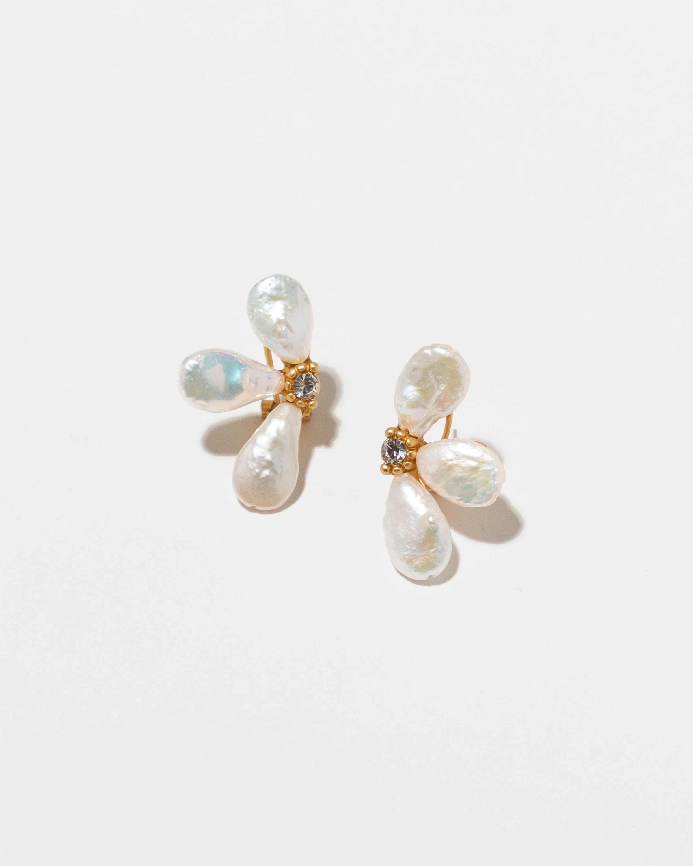 Pearl Petal Stud Earrings for Women - Elegant Freshwater Pearl Flower Earrings - Perfect for Weddings, Parties & Everyday Wear