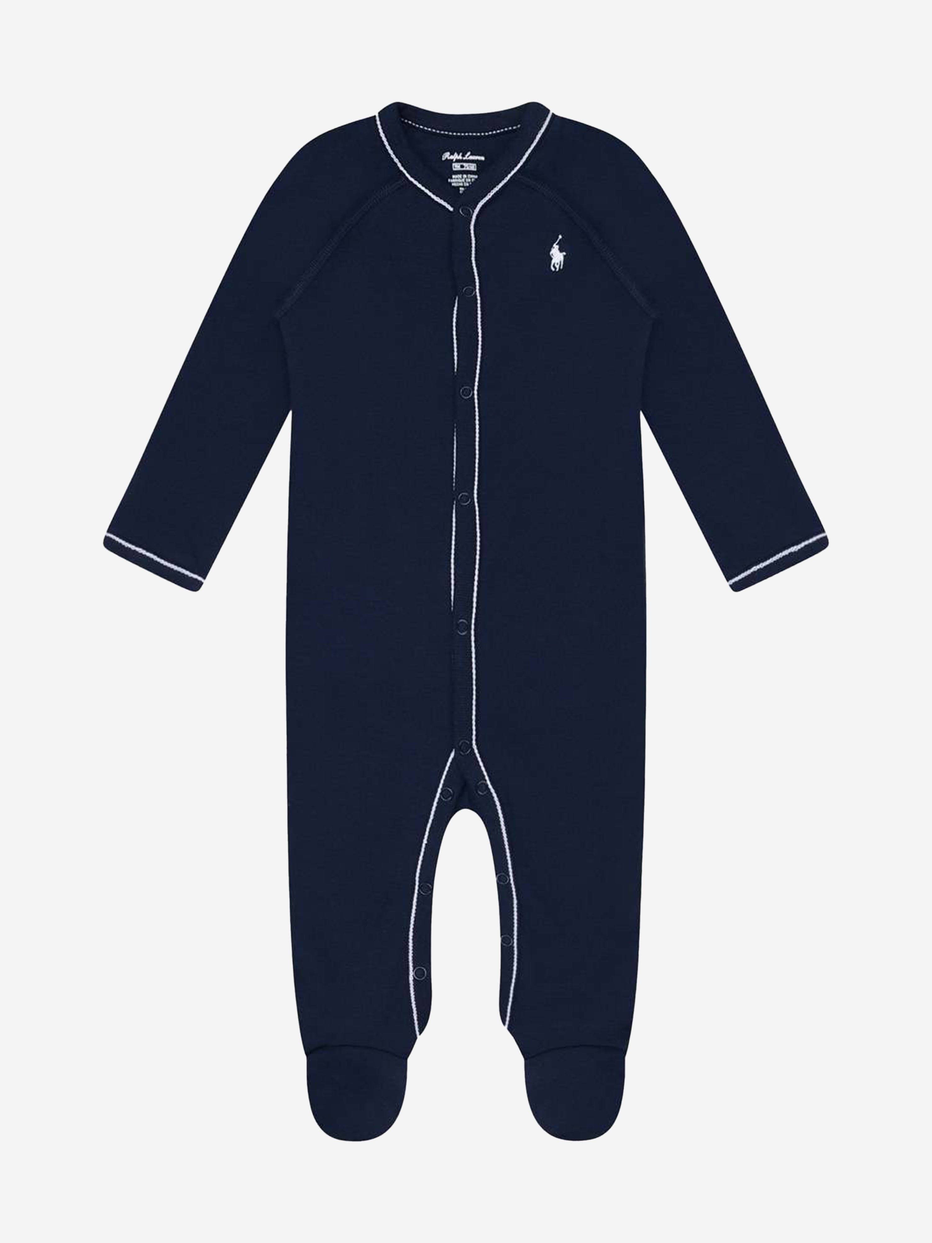 Baby Boys Logo Babygrow in Navy - Soft Cotton Infant Bodysuit for Newborns & Toddlers - Perfect for Playtime, Daycare & Family Outings