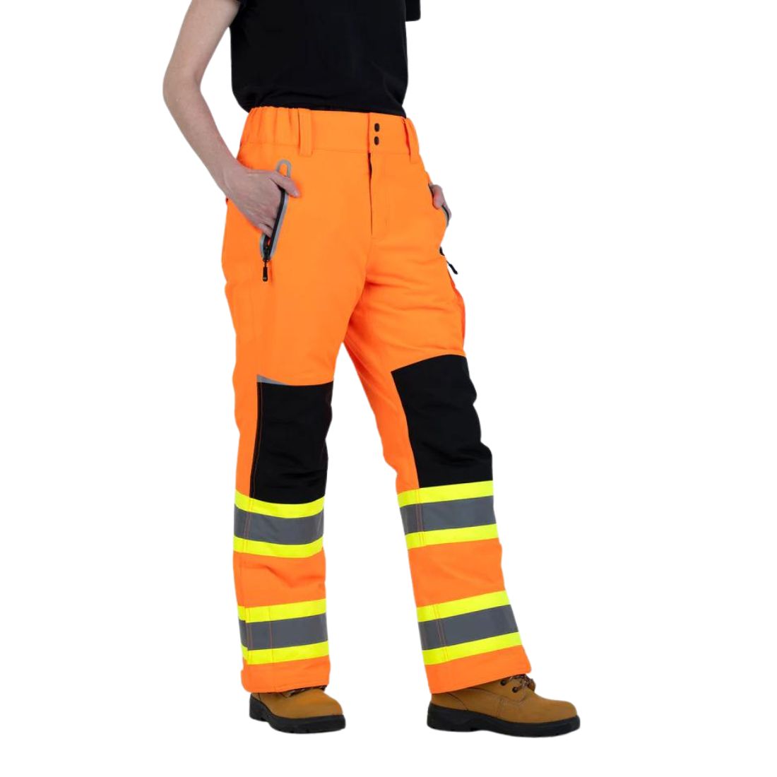 Forcefield Women's High Visibility CSA Approved Lined Utility Work Pants - Orange for Construction, Road Work & Outdoor Safety