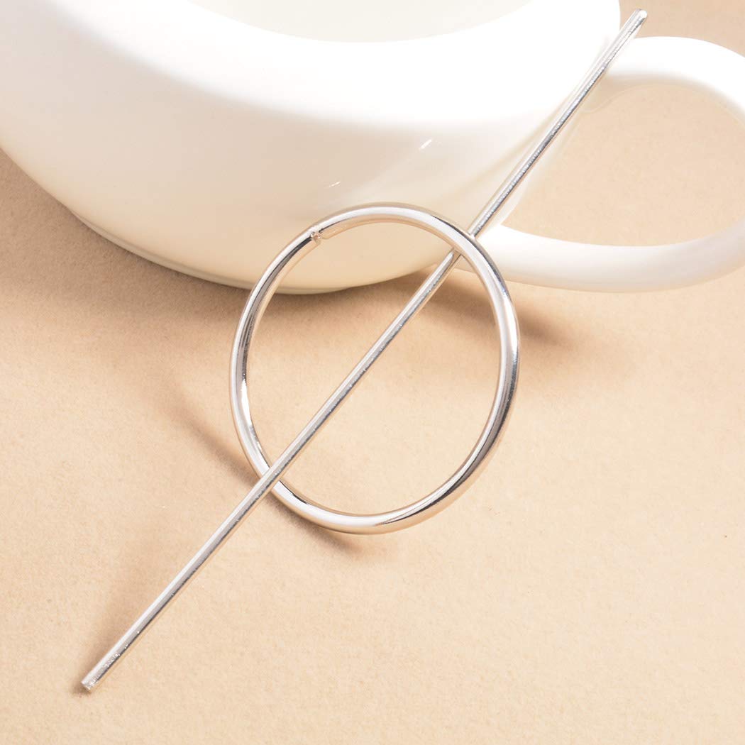 Dreamyn Round Hair Clips - Hollow Circle Hair Barrettes for Women - Fashion Geometric Hairpins - Minimalist Hair Accessories & Jewelry (Silver) - Perfect for Office, Party & Everyday Wear