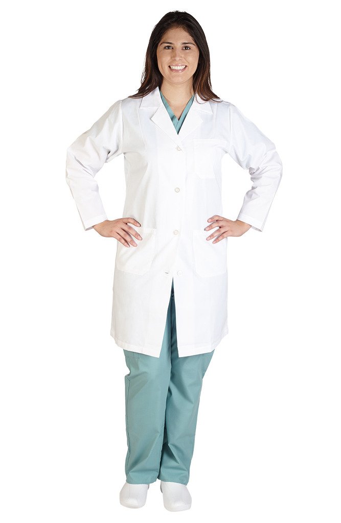 Premium M&M SCRUBS Women's Lab Coat - Comfortable & Stylish White Medical Coat for Nurses, Doctors & Healthcare Professionals - Perfect for Hospitals, Clinics & Labs