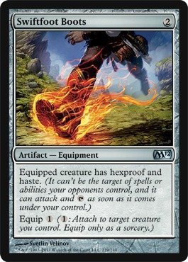 Magic the Gathering Swiftfoot Boots - MTG 2012 Foil Card - Artifact Equipment for Creature Speed & Protection | Perfect for Commander, Modern & Casual Play