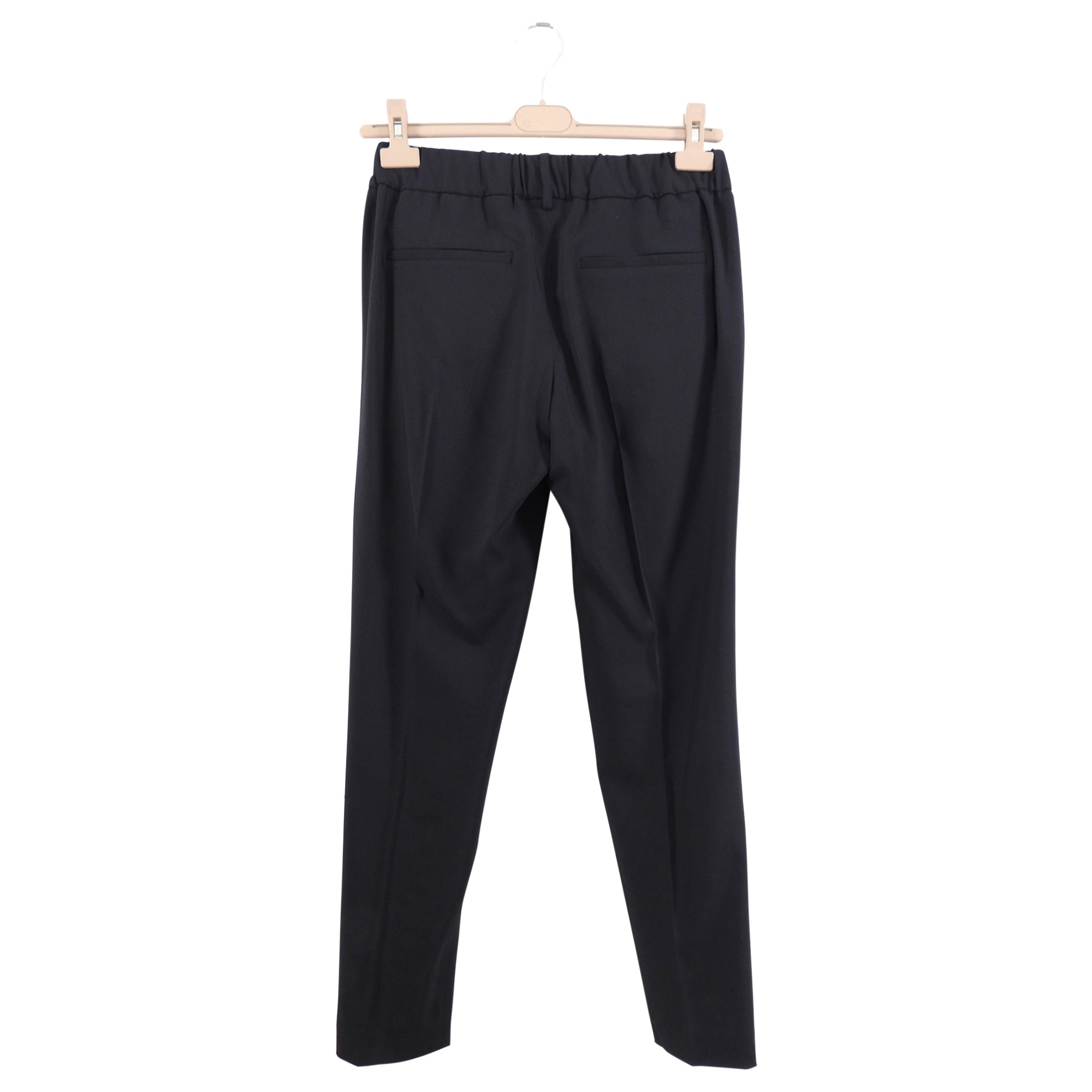 Brunello Cucinelli Black Wool Pants for Women with Copper Monili Bead Trim - Size S (4/6) | Elegant Office Wear & Evening Cocktail Attire