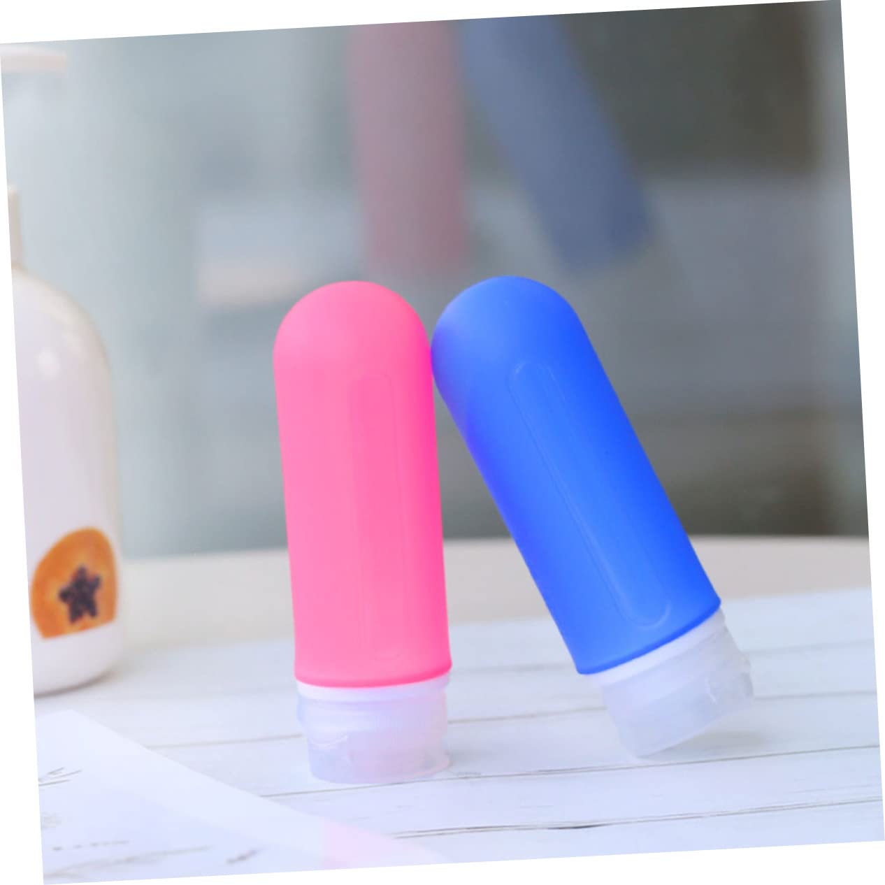 Healeved 5-Piece Refillable Silicone Travel Bottles Set - Leak Proof Squeezable Liquid Containers for Shampoo, Conditioner & Toiletries | Perfect for Air Travel, Gym, Camping & Vacation Essentials