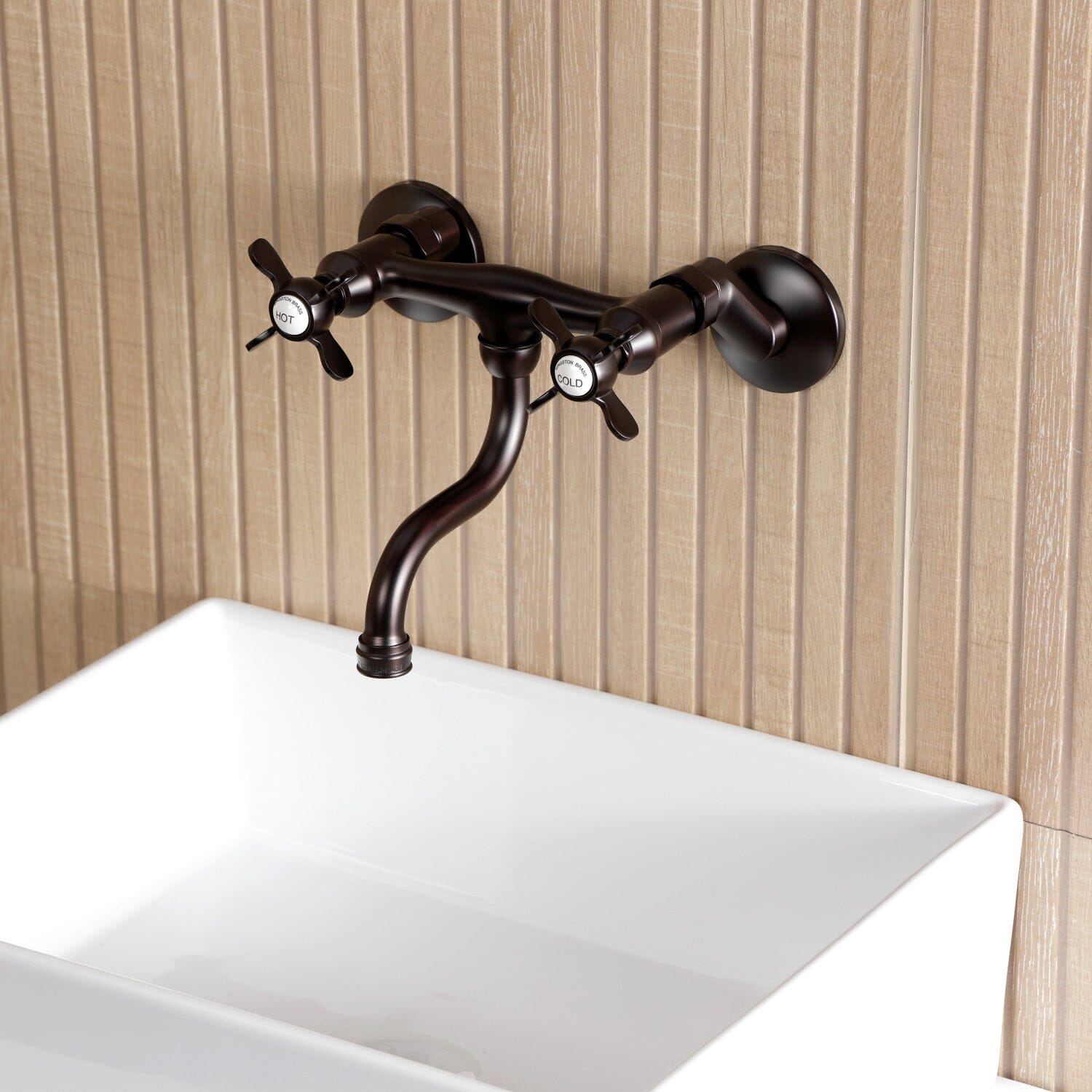 Essex Double Handle 2 Hole Wall Mount Bathroom Faucet - Chrome Finish for Modern Bathrooms | Perfect for Vanity Sinks & Powder Rooms