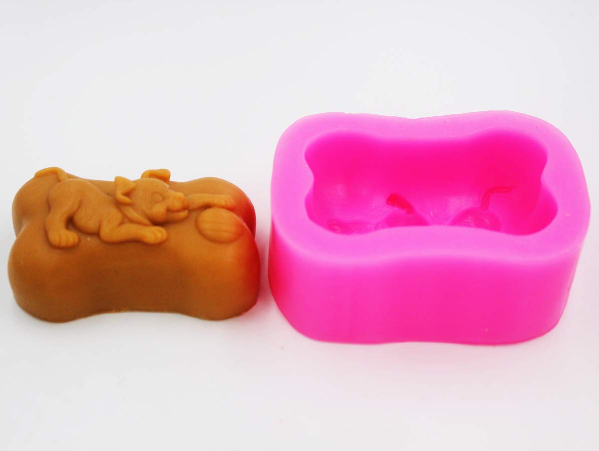 Dog Play Ball Silicone Soap Molds - DIY Handmade Craft Art for Homemade Soap Making, Bath Bomb & Candle Making, Perfect for Pet Lovers Gift