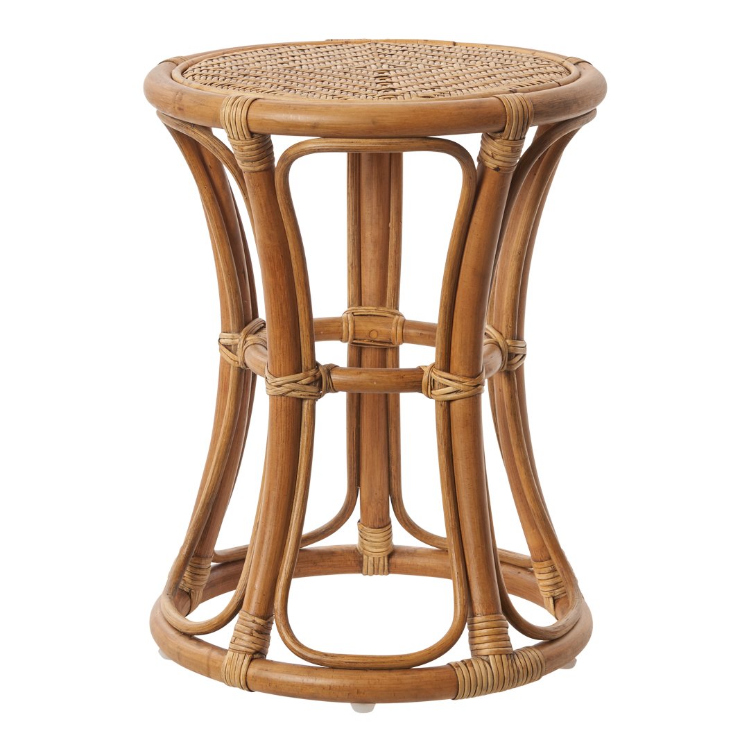 Sika Design Bella Stool - Mid-Century Modern Wooden Bar Stool with Woven Seat - Perfect for Kitchen Island, Dining Room & Home Decor