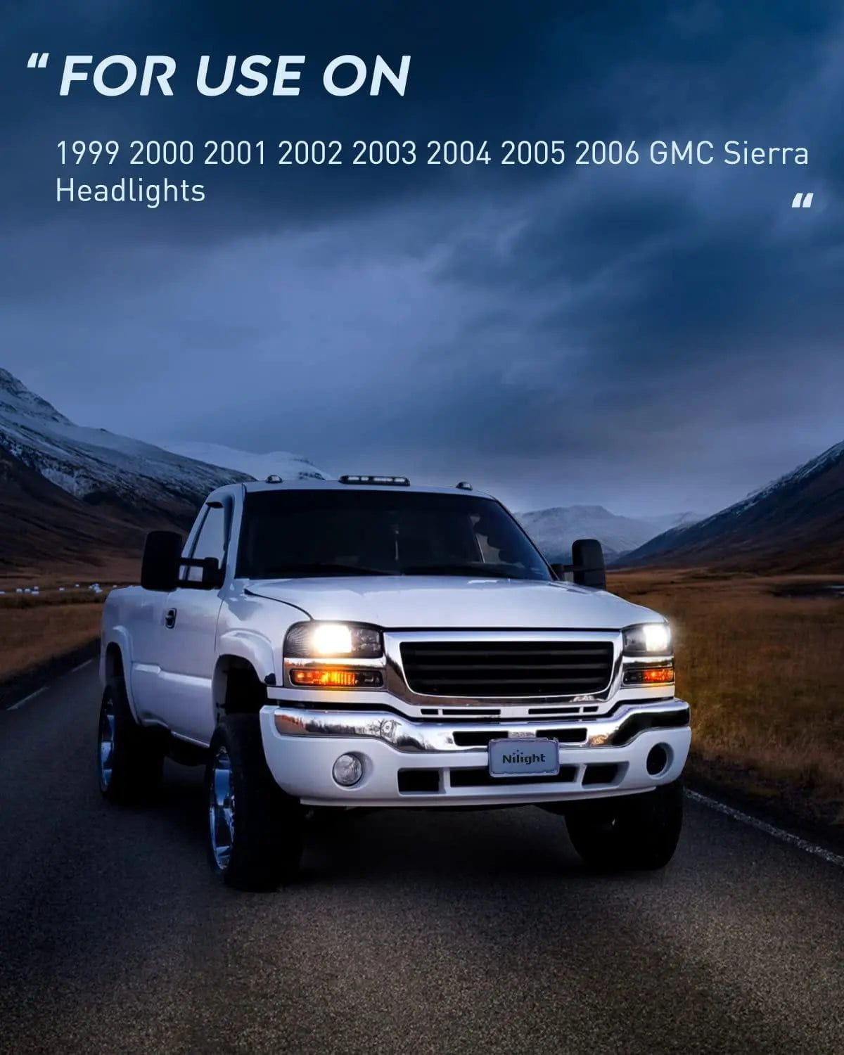 2000-2006 GMC Sierra Yukon Headlight Assembly - Black Housing with Clear Lens - Replacement for GMC Trucks & SUVs - Perfect for Night Driving & Off-Road Adventures