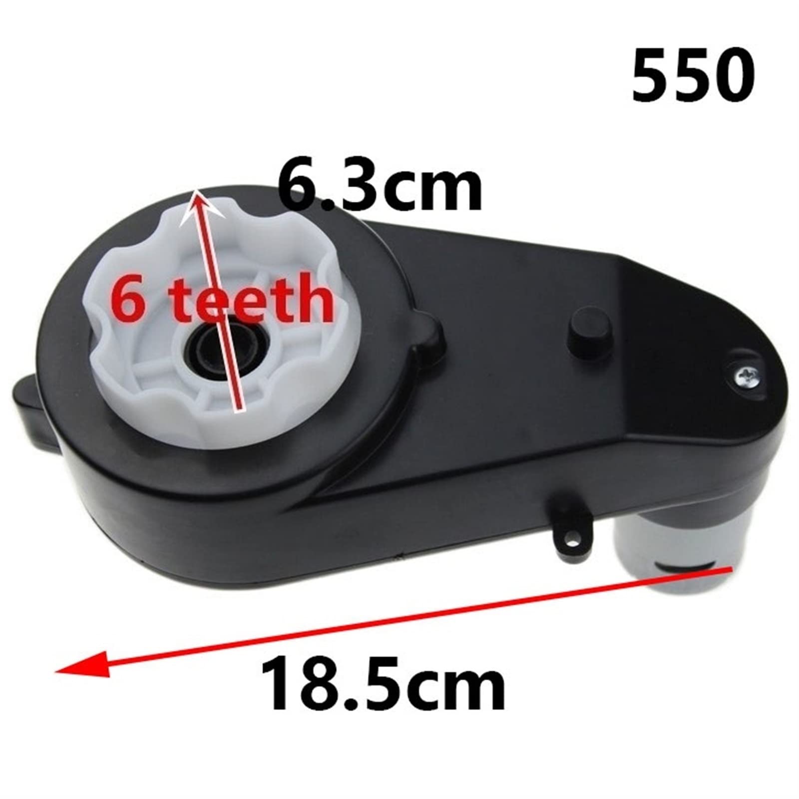 **12V 18000RPM Electric Gearbox for Kids Ride-On Cars & Motorcycles – 550 Motor 6 Teeth Gearbox – Compatible with 6V/12V Electric Vehicles, Tricycles & Toy Reducers – High-Speed Performance for Outdoor Play**
