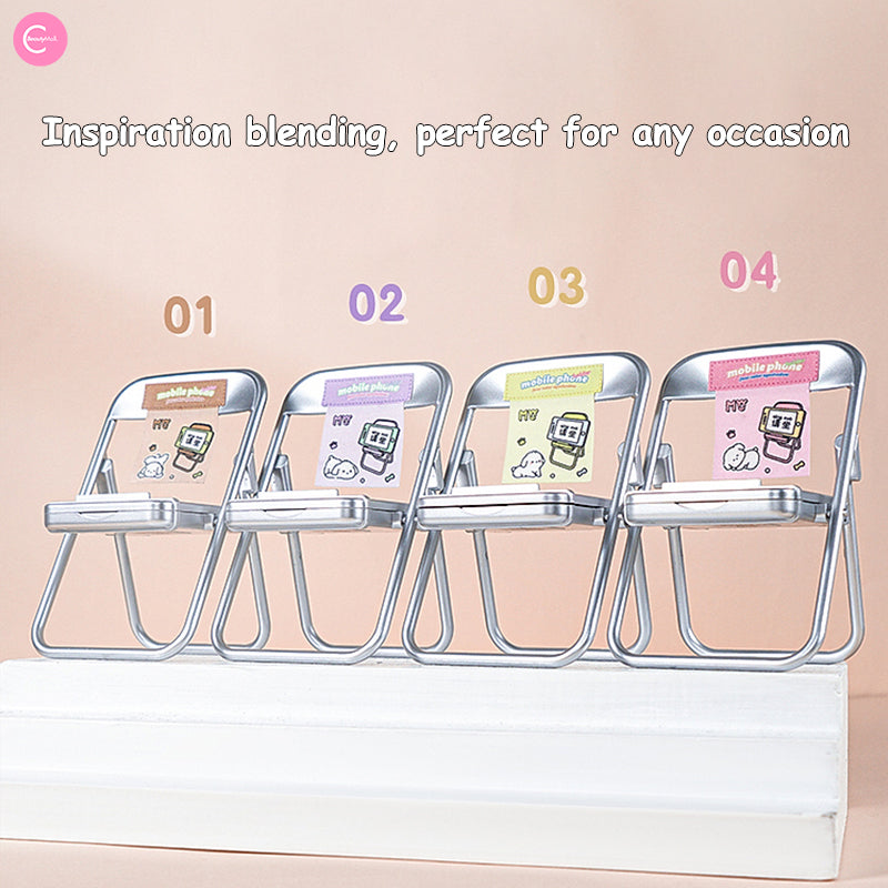 SANFU MYY 4-Color Eyeshadow Palette with Mobile Stand - Portable Makeup Kit for Travel, Party & Everyday Use