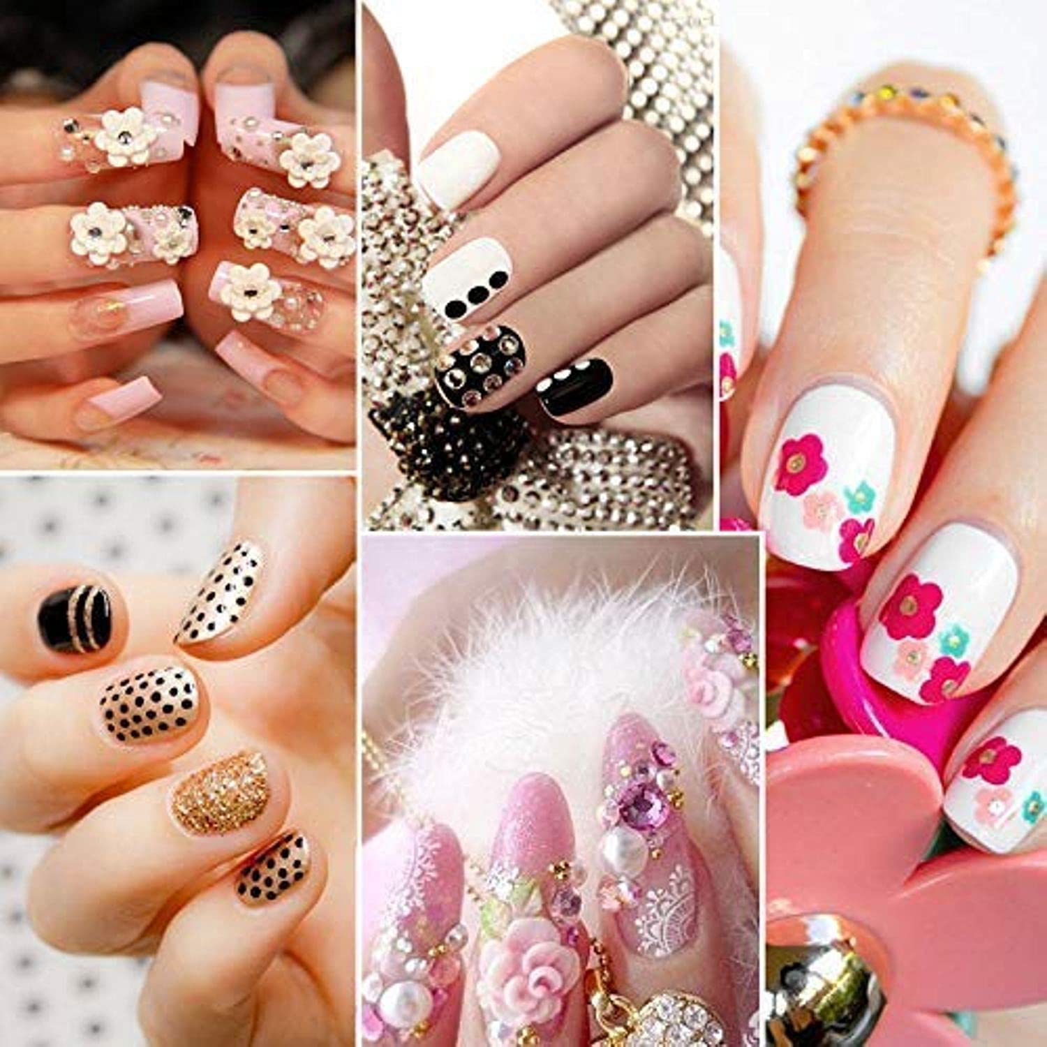 24 Sheets D.B.Z. Nail Vinyl Decals Stickers with 15 Nail Art Brushes & 100 Nail Tips + 2 Nail Glues - Complete Nail Art Kit for DIY Manicure, Salon & Home Use